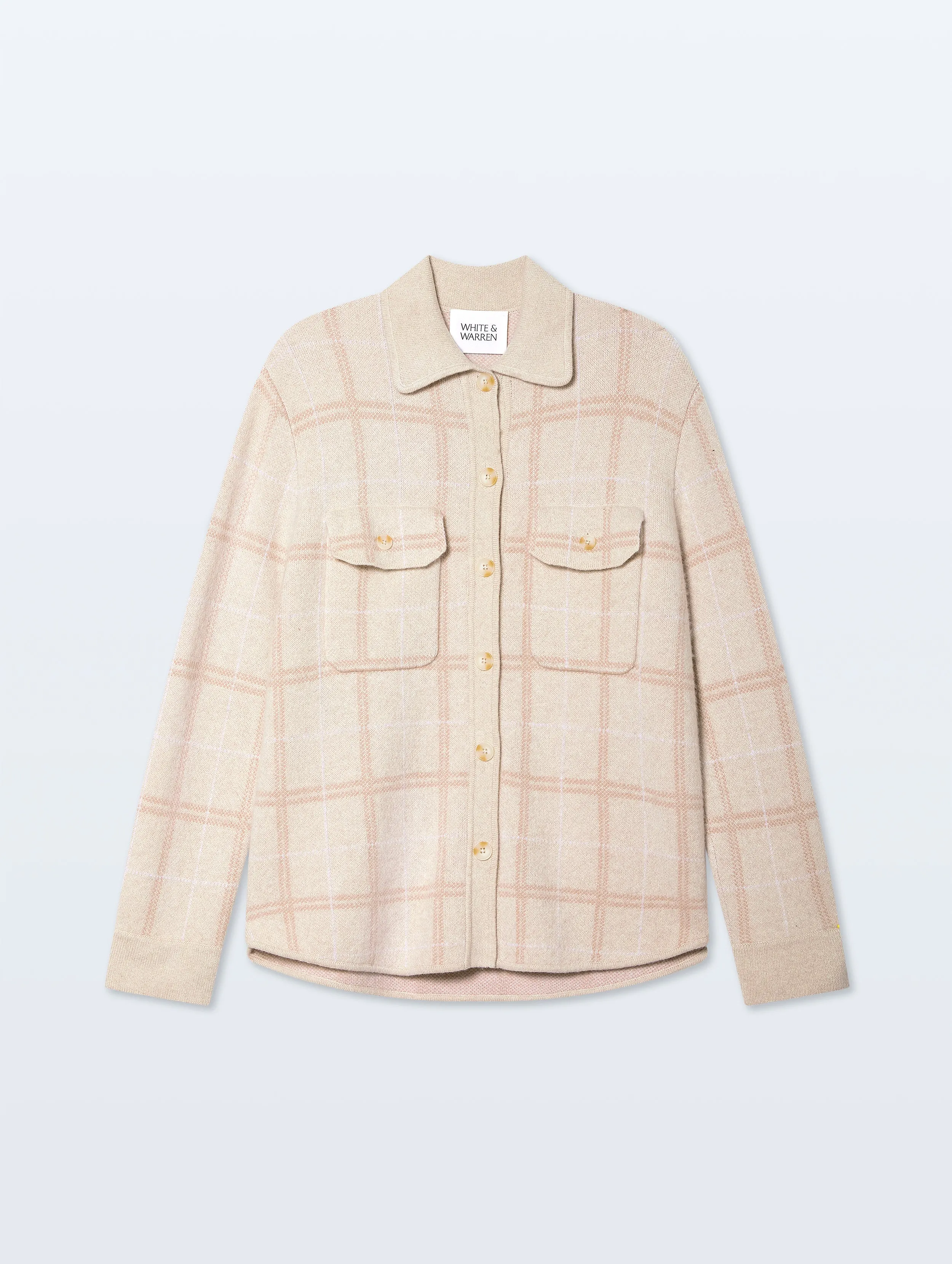 Cashmere Luxe Button Down Shacket | Natural Combo sold by White + Warren product image thumbnail 4