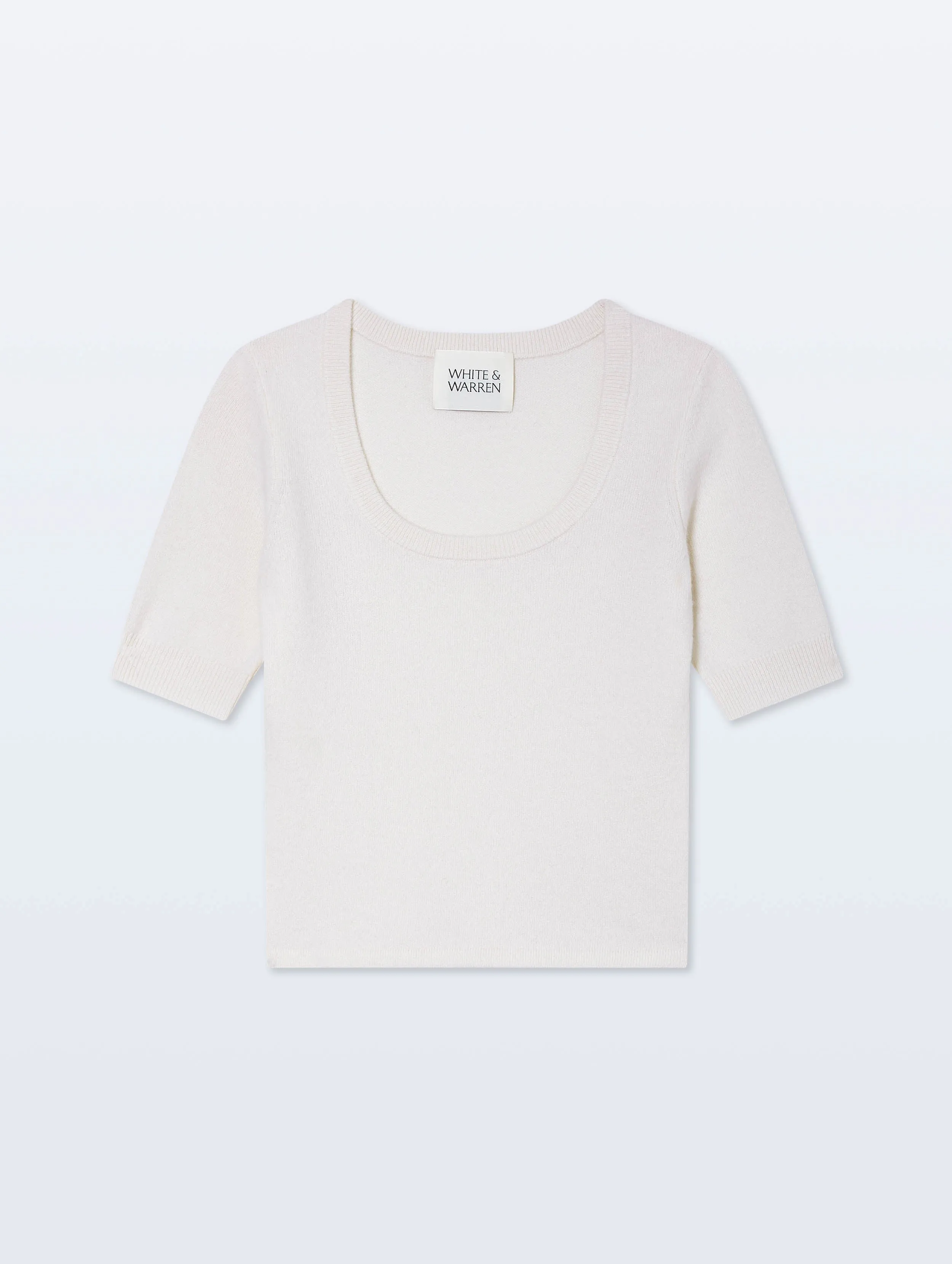Cashmere Scoop Neck Top | Soft White sold by White + Warren product image thumbnail 4