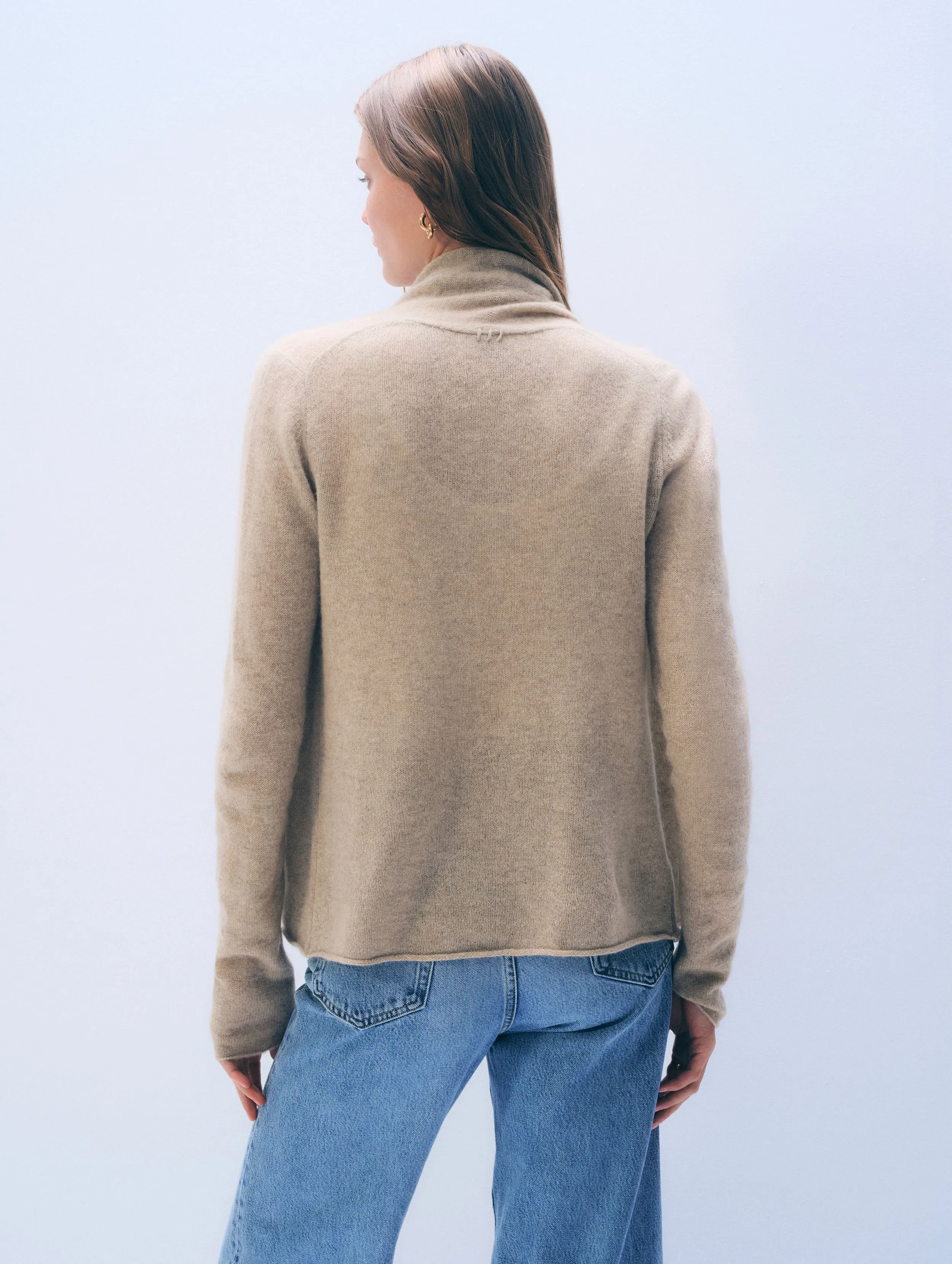 Cashmere Mini Trapeze | Taupe Heather sold by White + Warren product image thumbnail 3