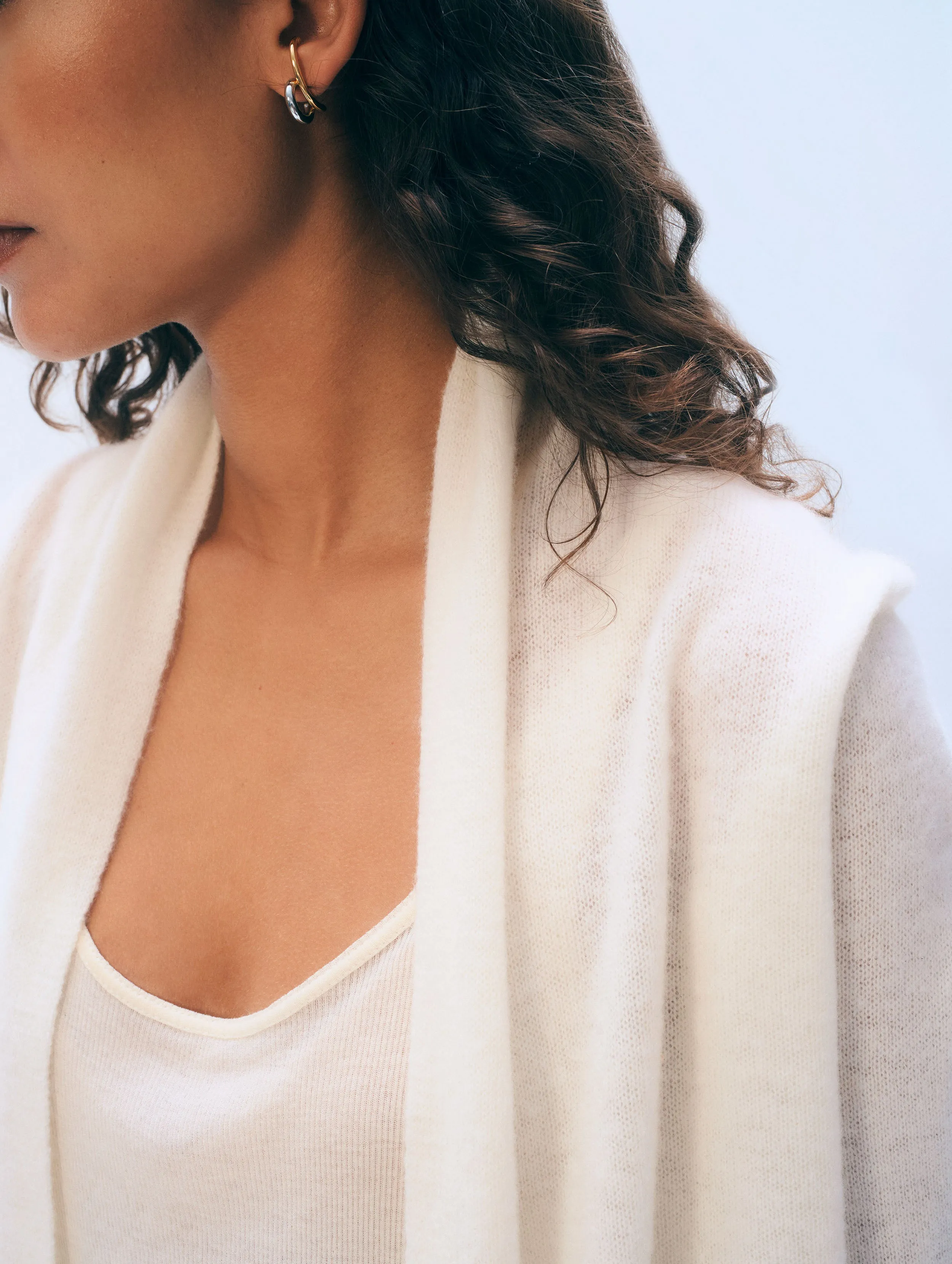 Cashmere Mini Trapeze | Soft White sold by White + Warren product image thumbnail 2