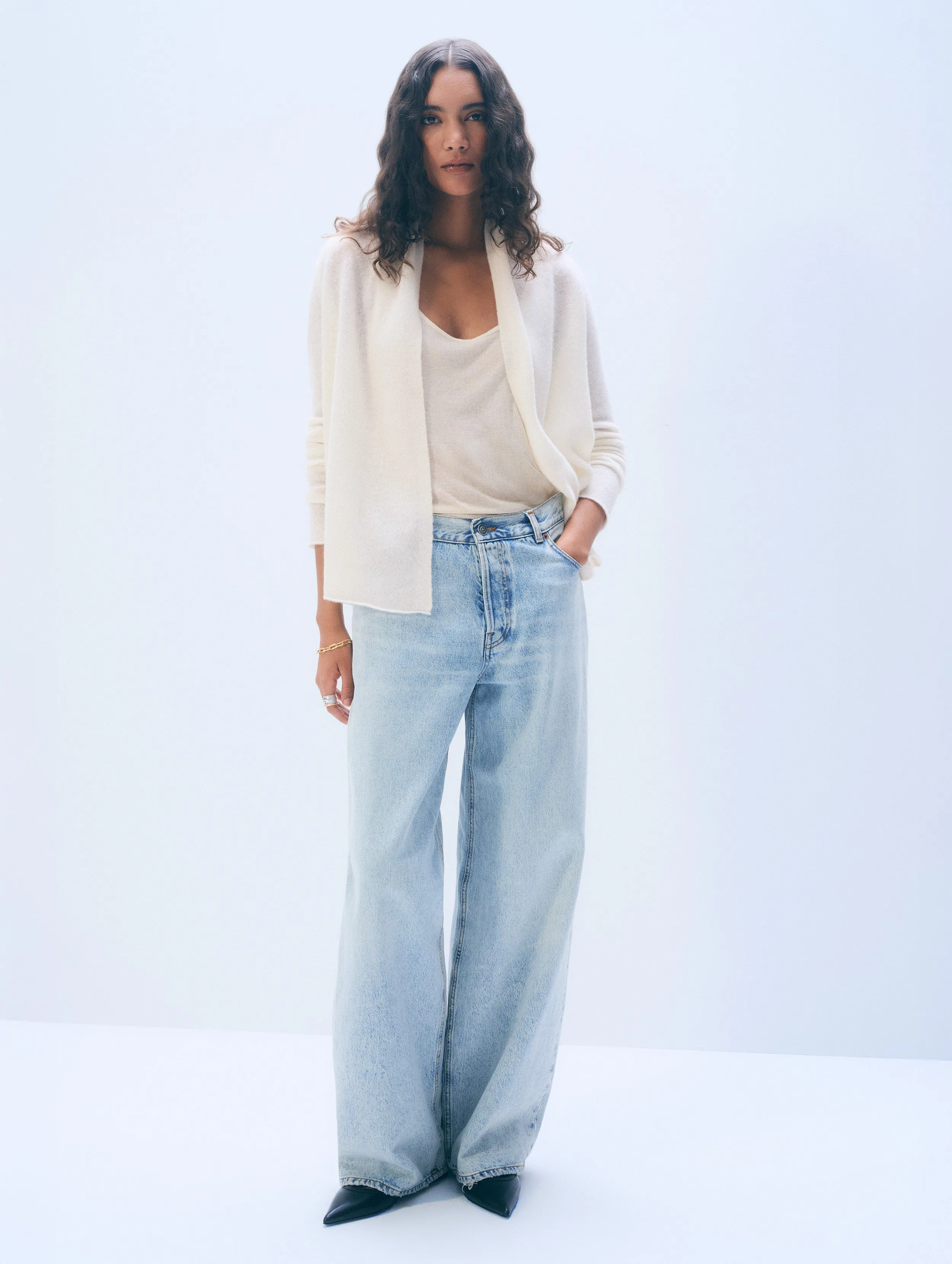 Cashmere Mini Trapeze | Soft White sold by White + Warren product image thumbnail 3