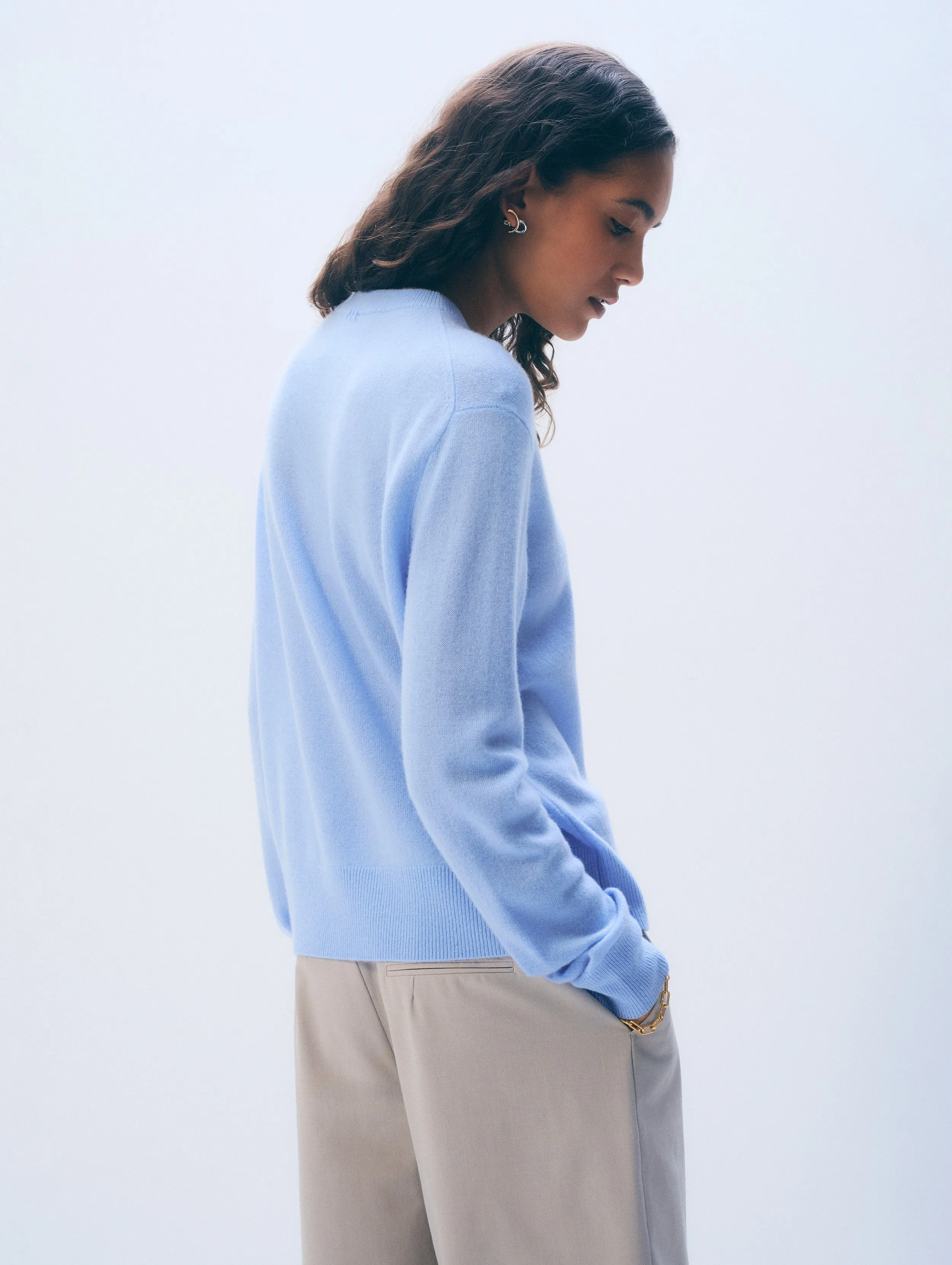 Cashmere Crewneck | Blue Vapor sold by White + Warren product image thumbnail 5