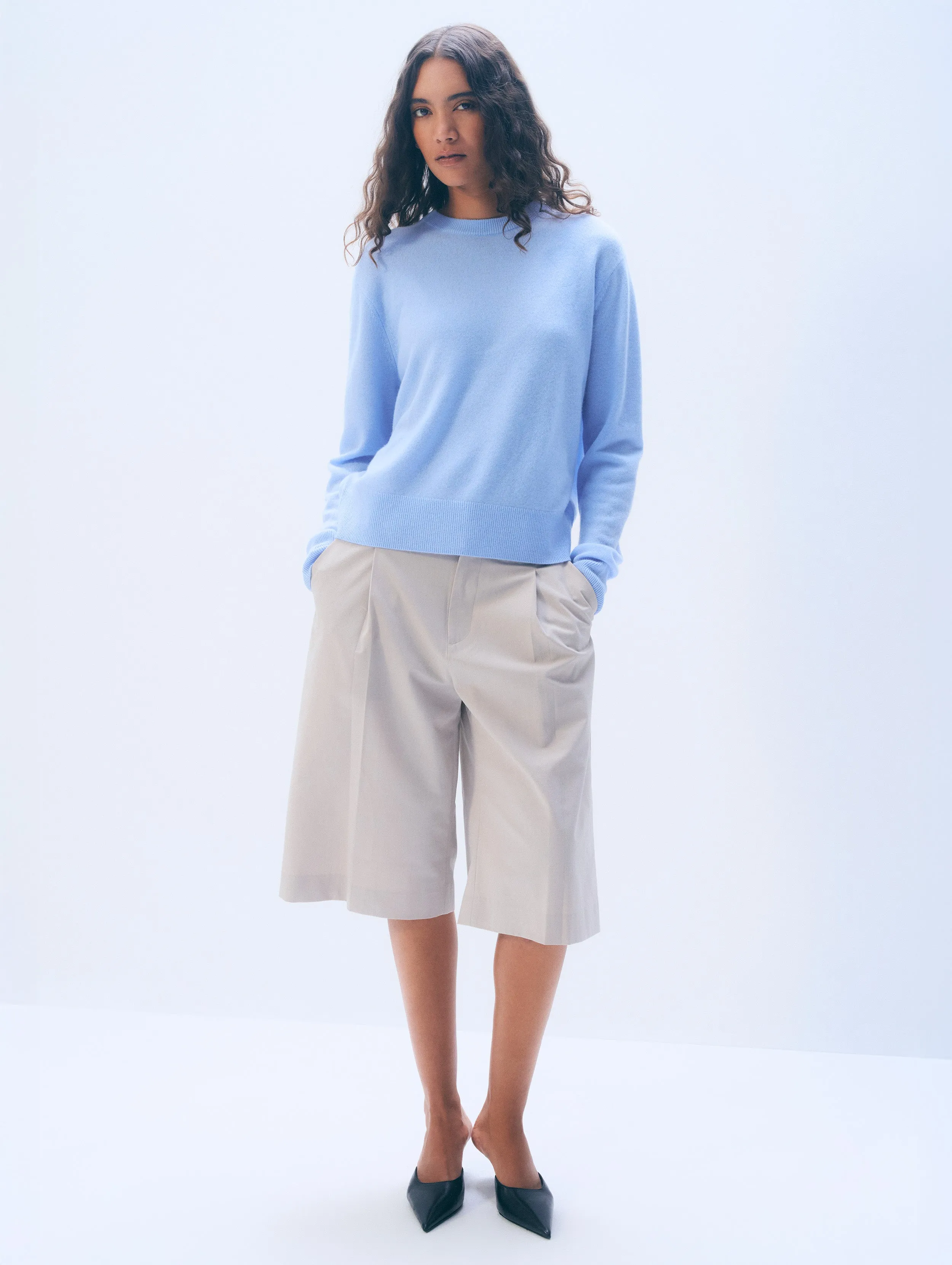 Cashmere Crewneck | Blue Vapor sold by White + Warren product image thumbnail 3