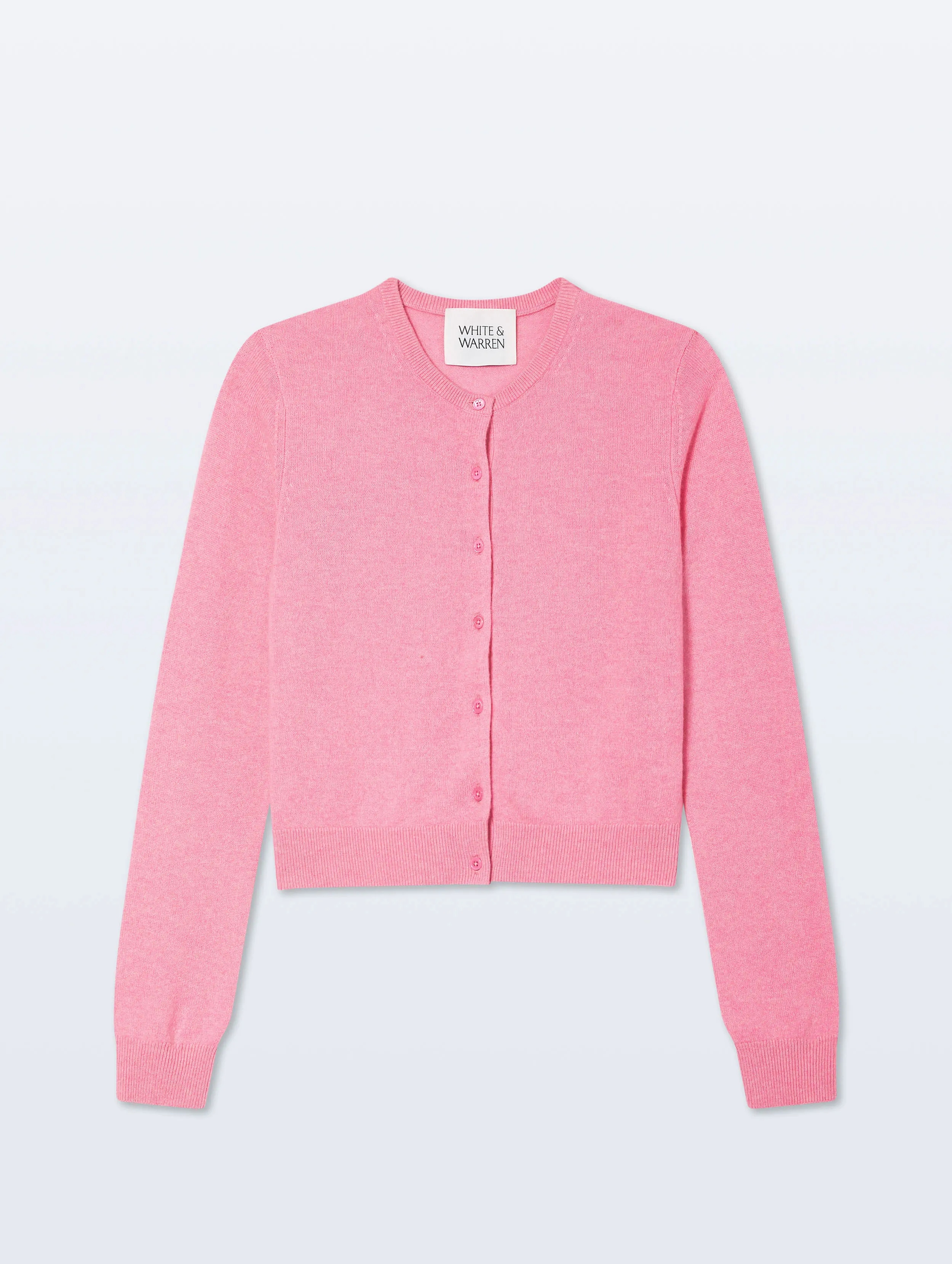 Cashmere Crewneck Cardigan | Pink Buds sold by White + Warren product image thumbnail 4