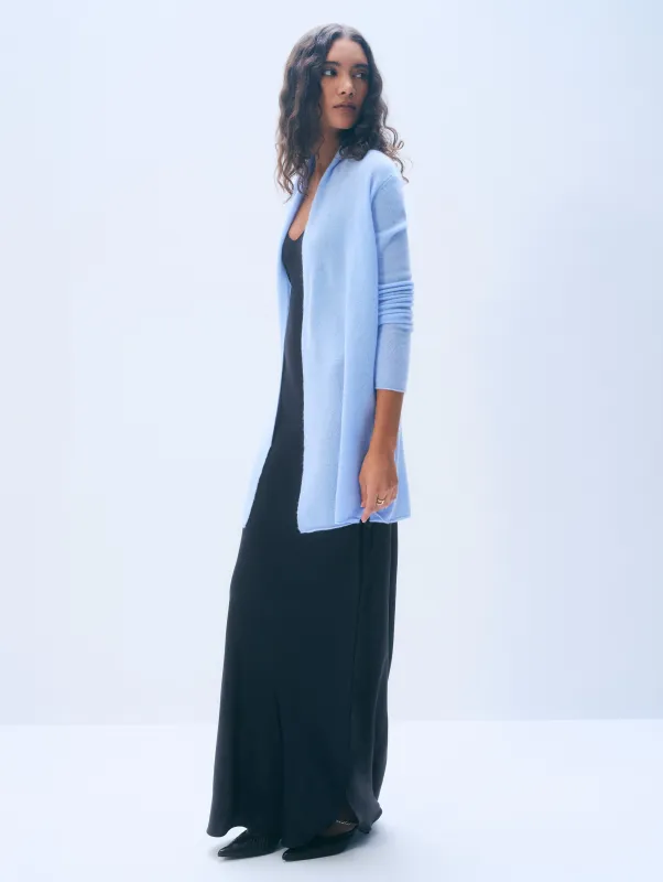 Cashmere Trapeze Cardigan | Blue Vapor sold by White + Warren