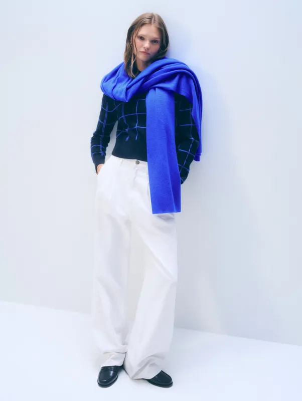 Cashmere Travel Wrap | Cobalt Blue made by White + Warren