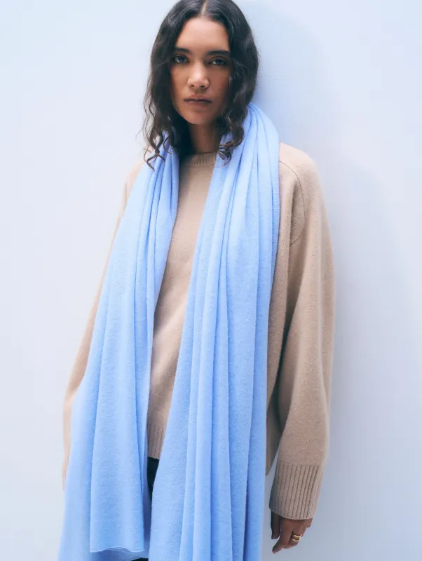 Cashmere Travel Wrap | Blue Vapor sold by White + Warren