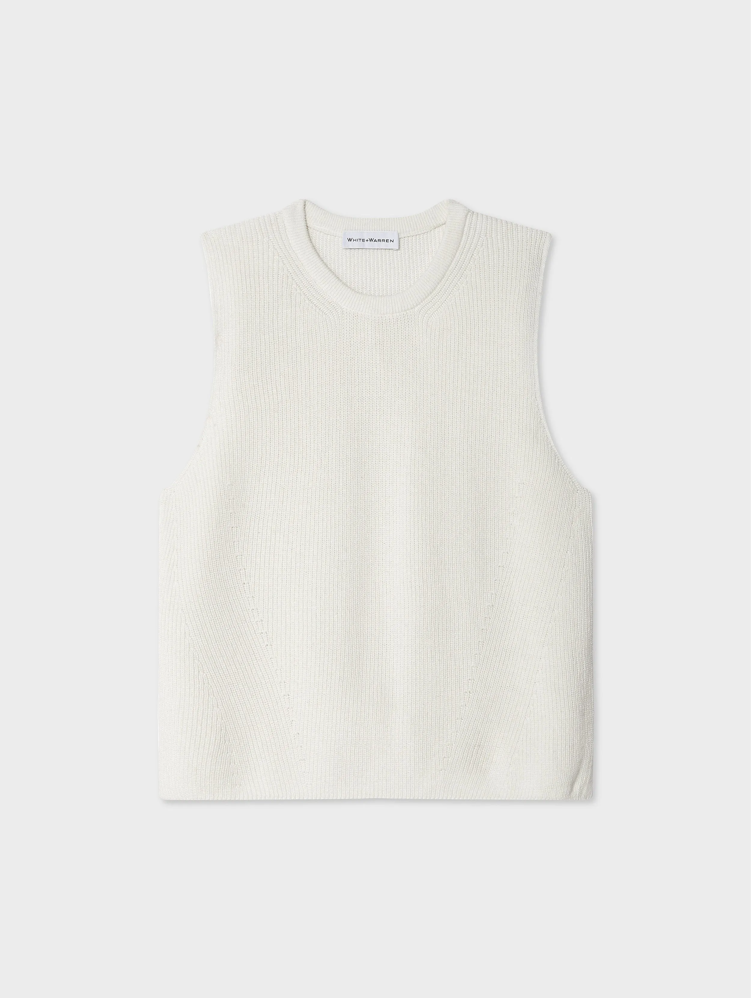 Linen Blend Shell Tank sold by White + Warren product image thumbnail 3