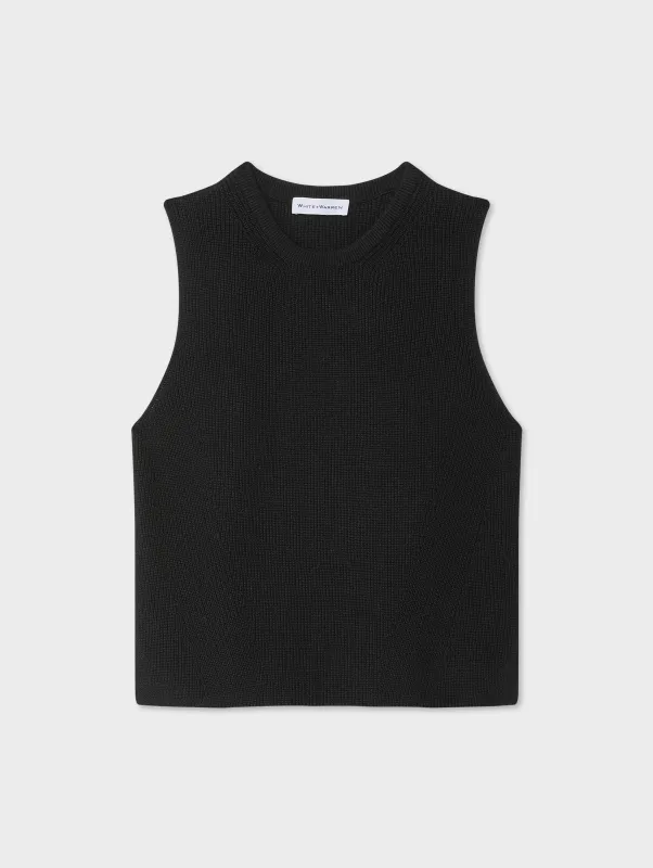 Linen Blend Shell Tank made by White + Warren