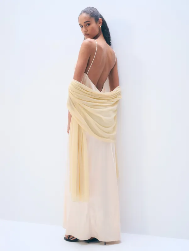 Superfine Cashmere Travel Wrap | Buttercream sold by White + Warren