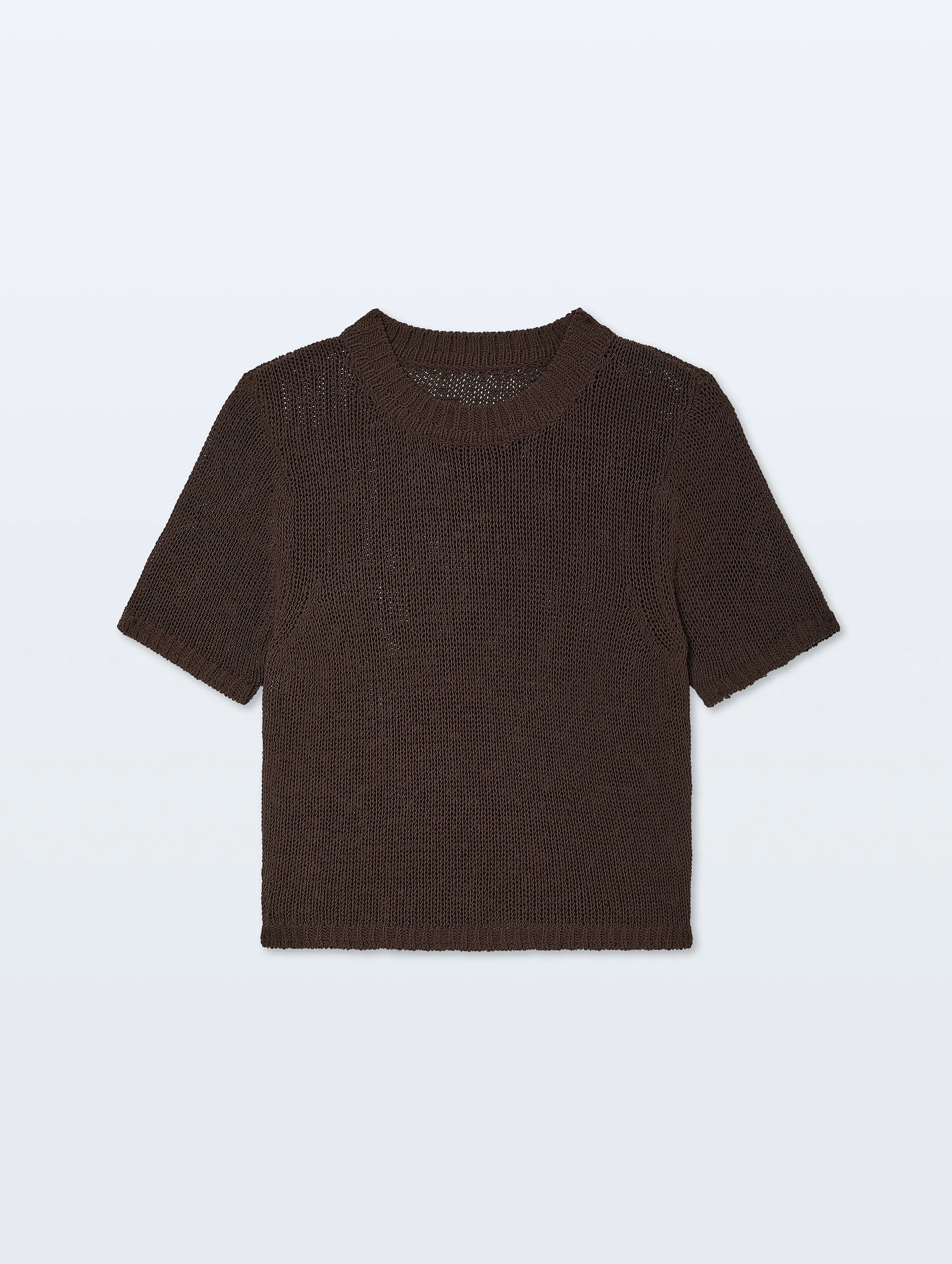 Organic Cotton Tape T Shirt | Dark Espresso sold by White + Warren product image thumbnail 4