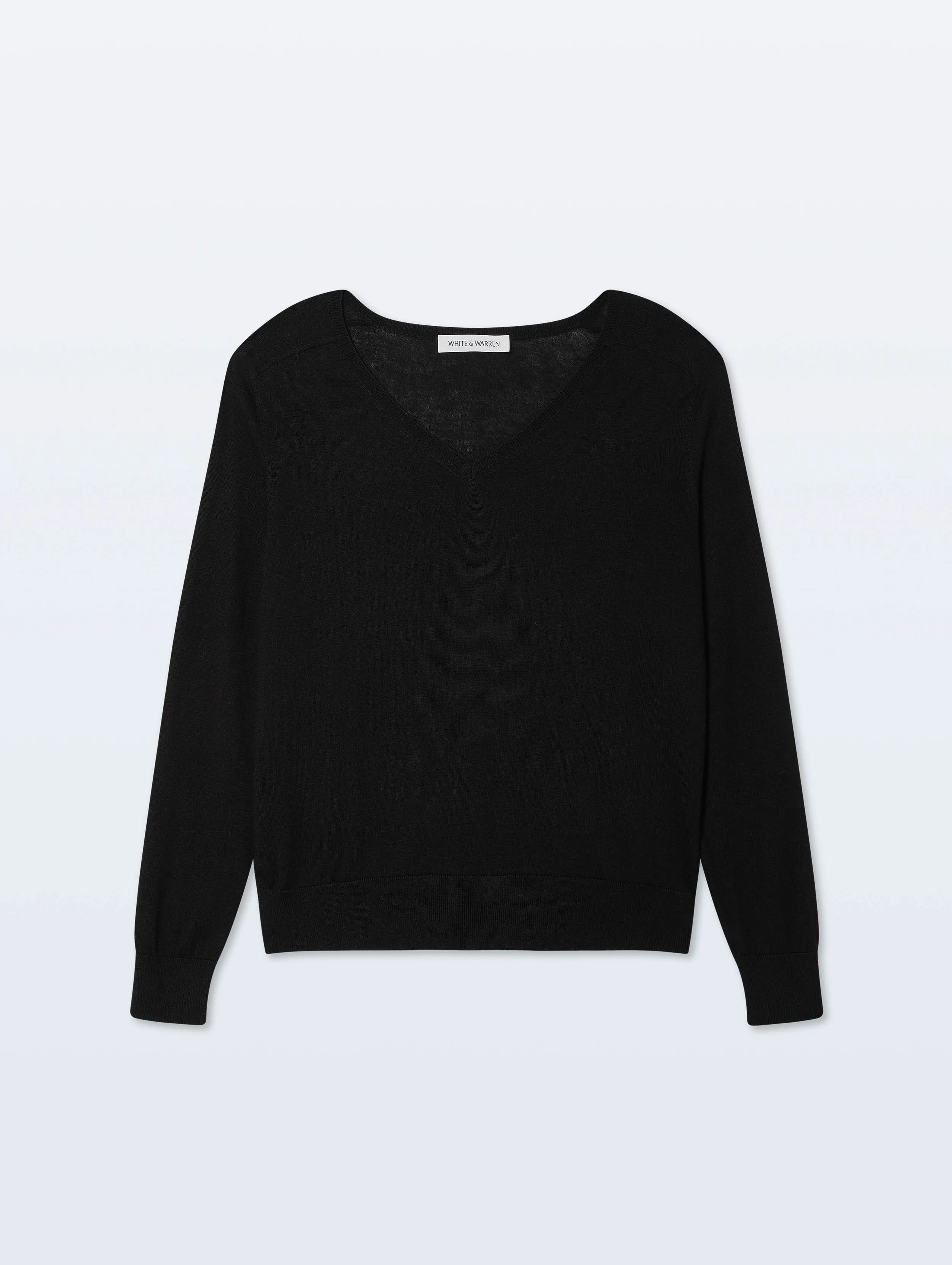 Cashmere Linen Pullover | Black sold by White + Warren product image thumbnail 4