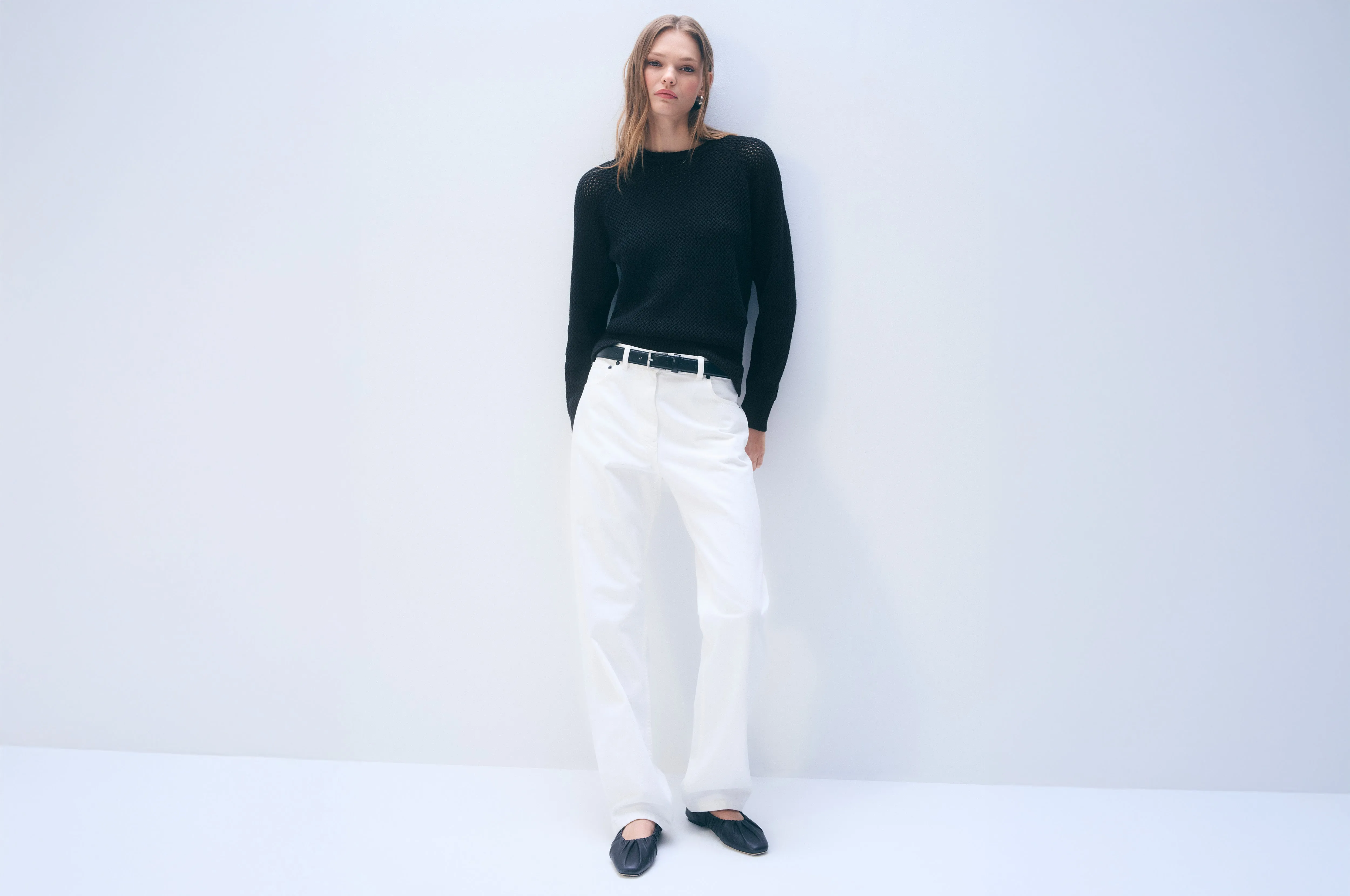 Bouclé Mesh Sweatshirt | Midnight sold by White + Warren product image thumbnail 5