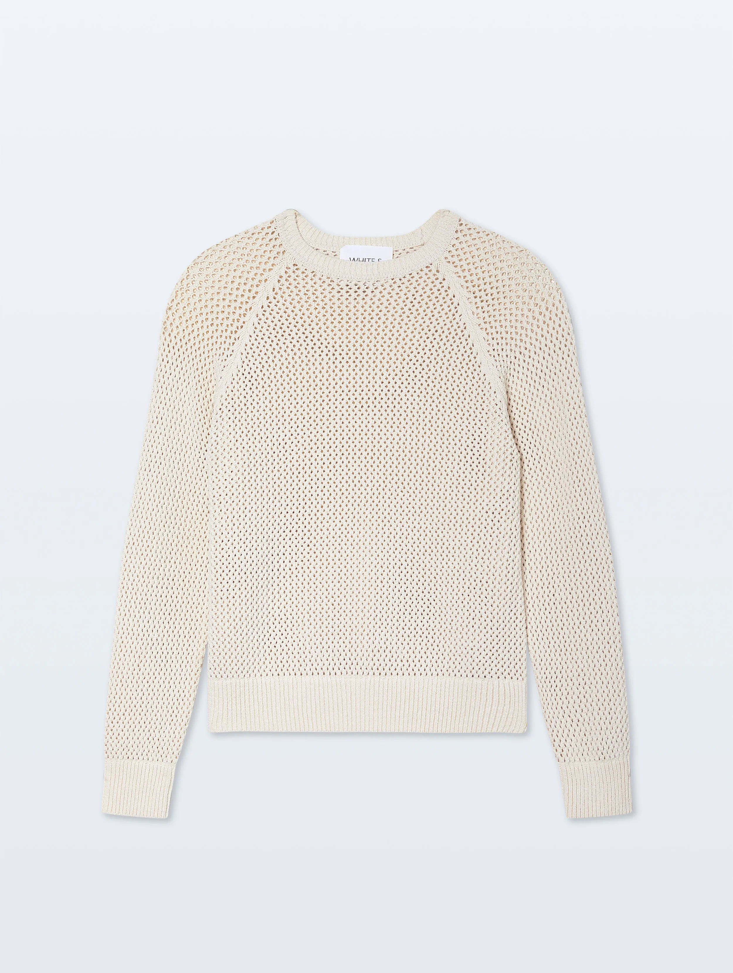Bouclé Mesh Sweatshirt | Ivory sold by White + Warren product image thumbnail 4