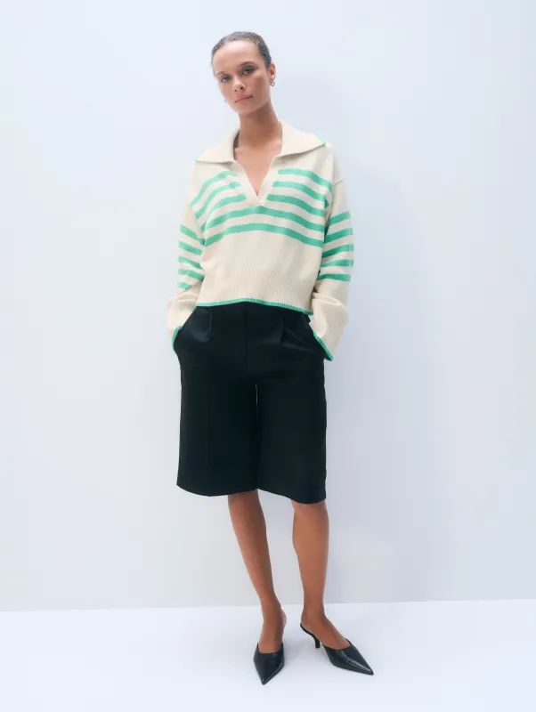 Varsity Cotton Stripe Polo made by White + Warren