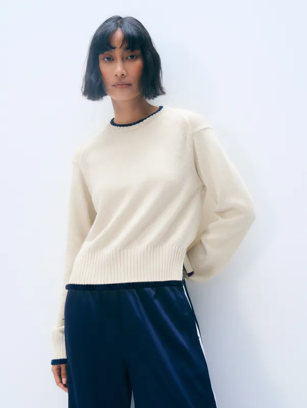 Varsity Cotton Crewneck made by White + Warren