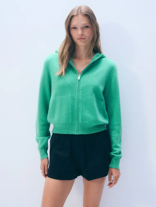 Cashmere Varsity Hoodie | Retro Green made by White + Warren