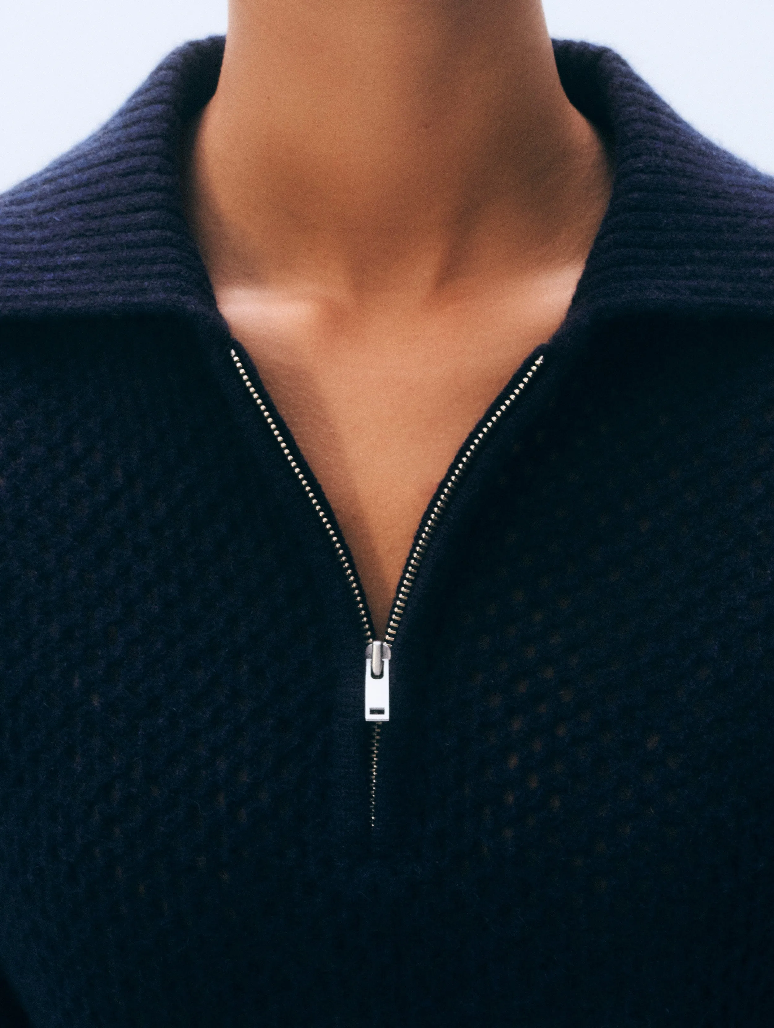 Cashmere Mesh Polo | Deep Navy sold by White + Warren product image thumbnail 2