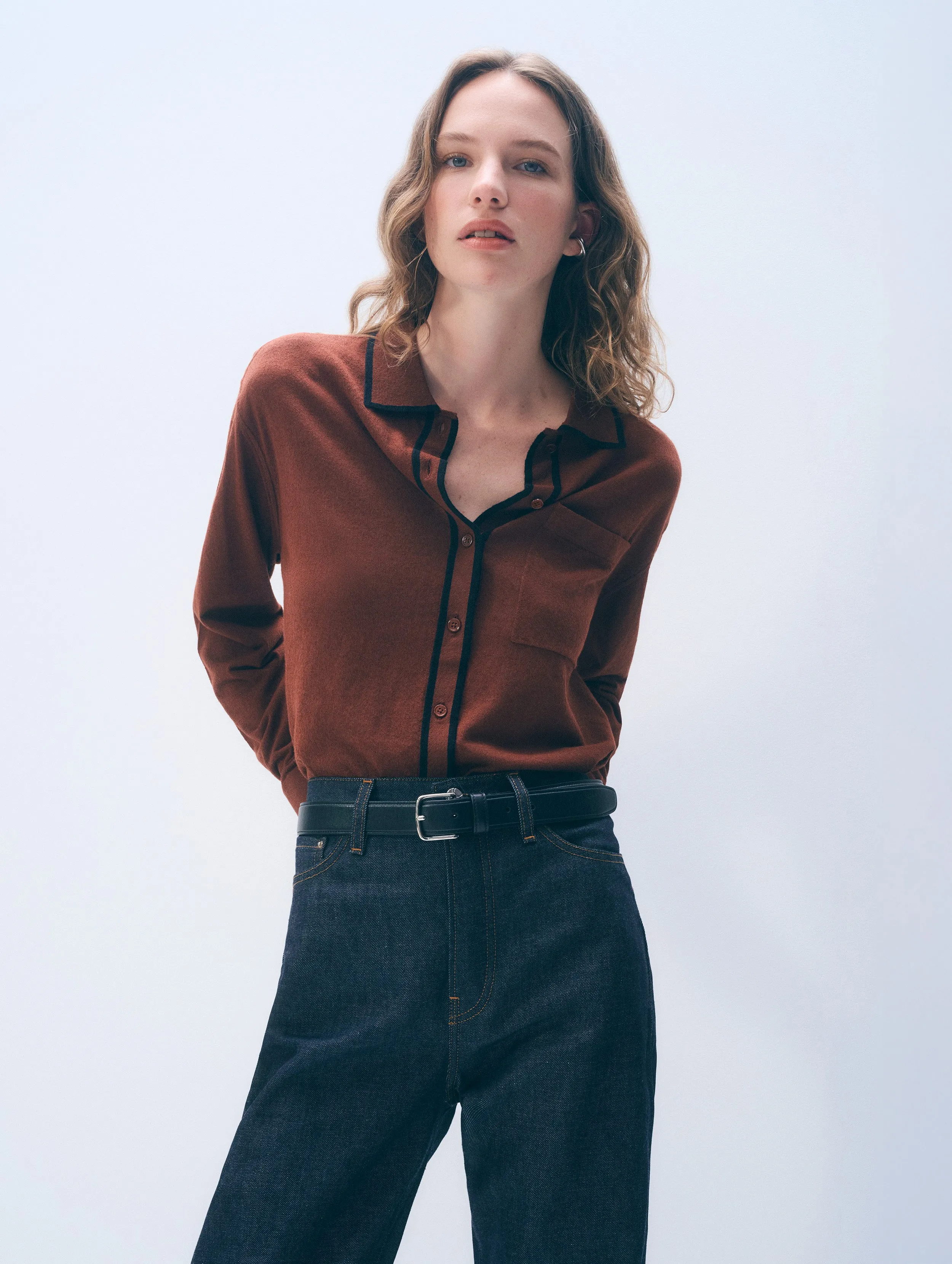 Linen Blend Shirt | Redwood Brown sold by White + Warren