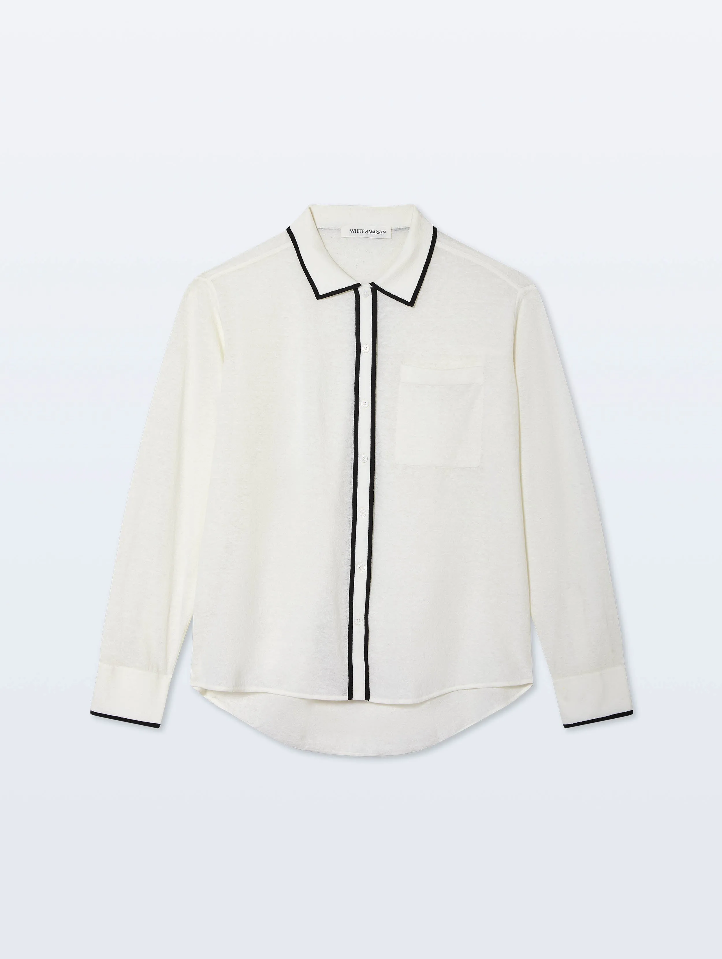 Linen Blend Shirt | White sold by White + Warren product image thumbnail 4