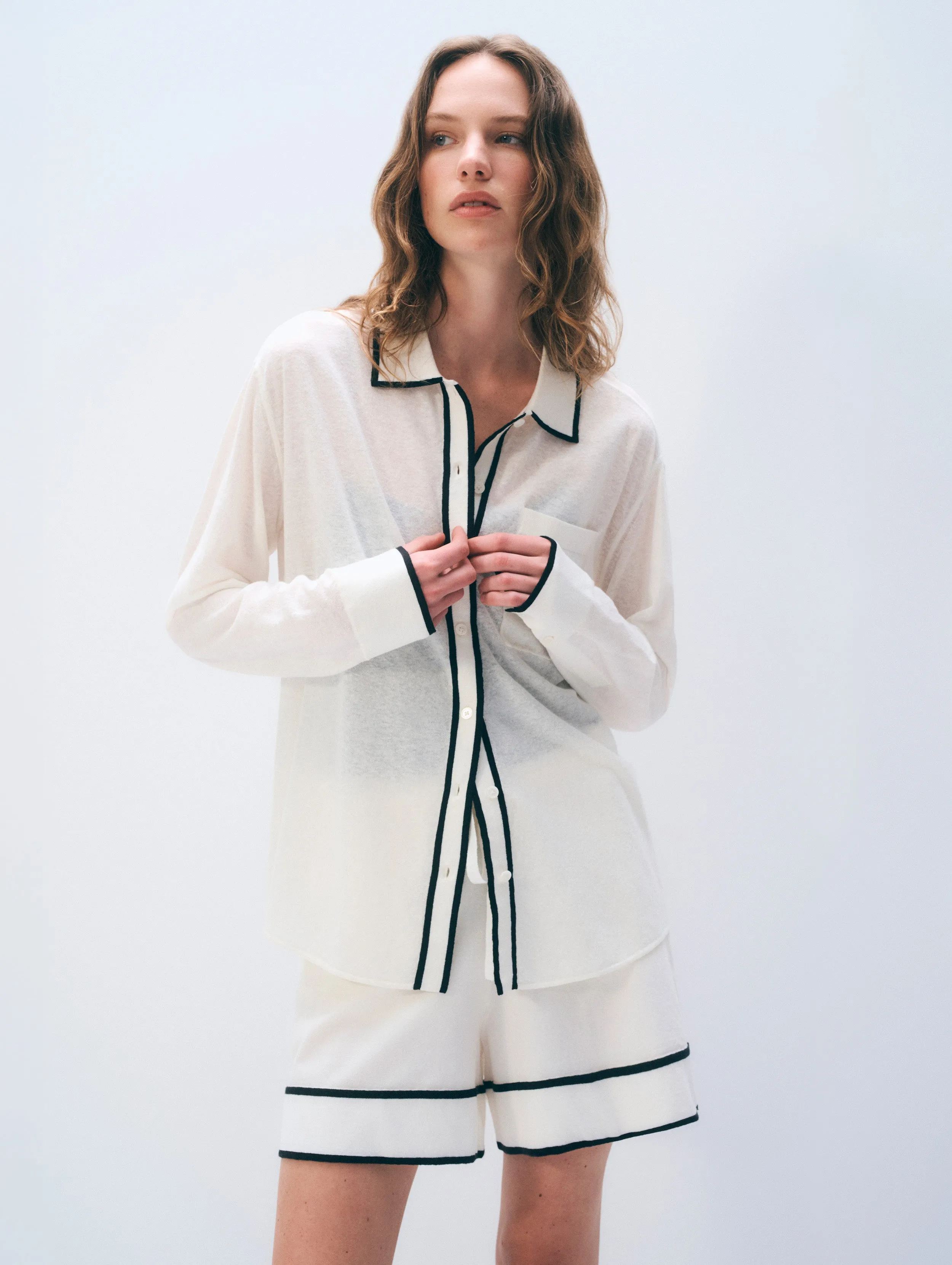 Linen Blend Shirt | White sold by White + Warren