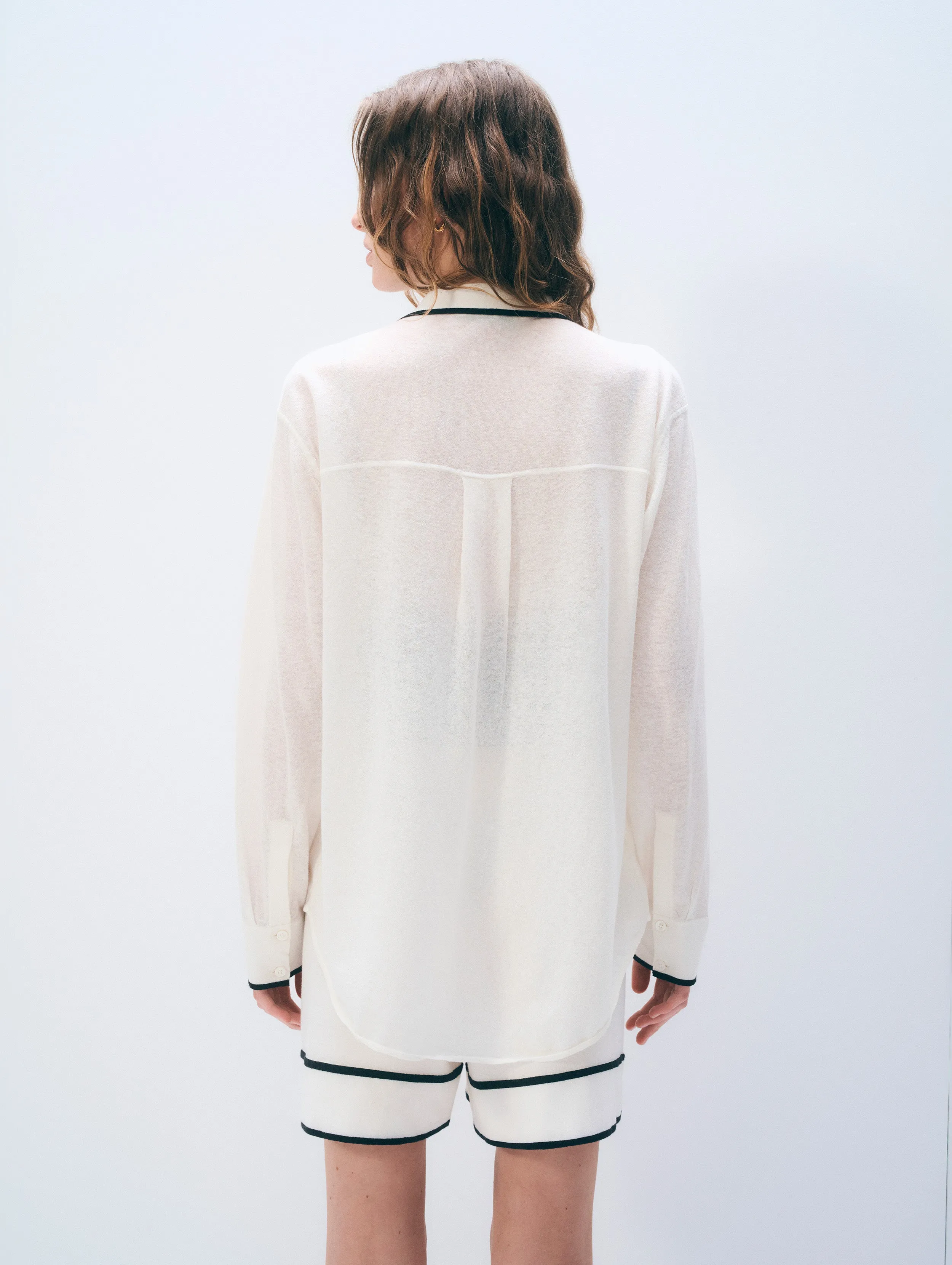 Linen Blend Shirt | White sold by White + Warren product image thumbnail 3