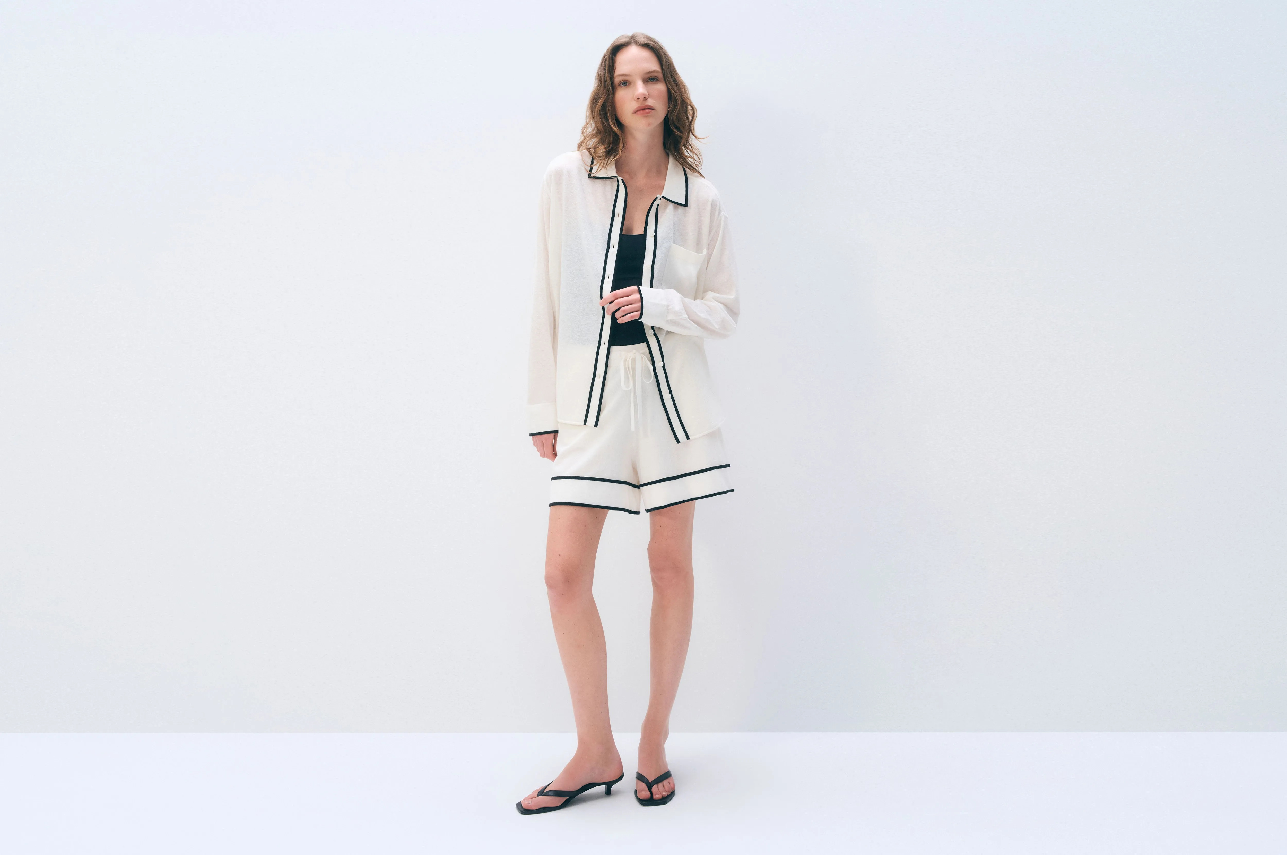 Linen Blend Shirt | White sold by White + Warren product image thumbnail 5