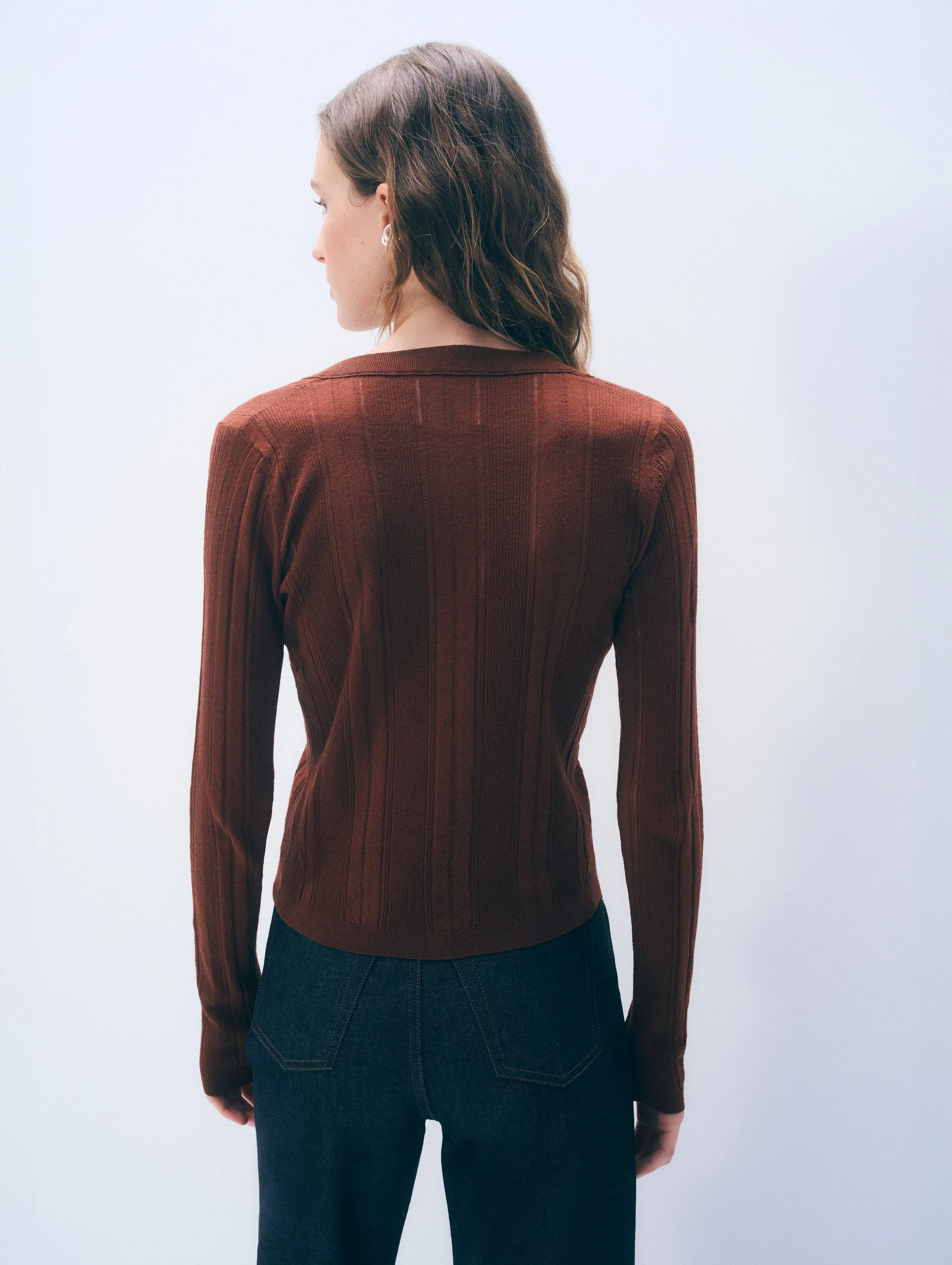 Linen Blend Henley | Redwood Brown sold by White + Warren product image thumbnail 3