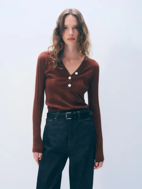Linen Blend Henley made by White + Warren