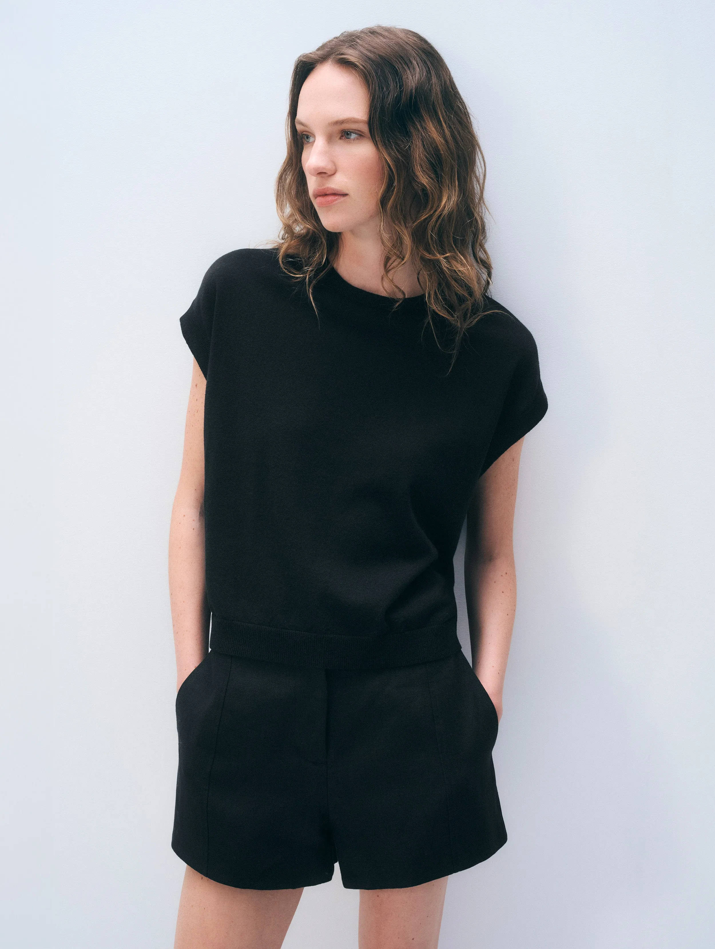 Linen Blend T-Shirt sold by White + Warren