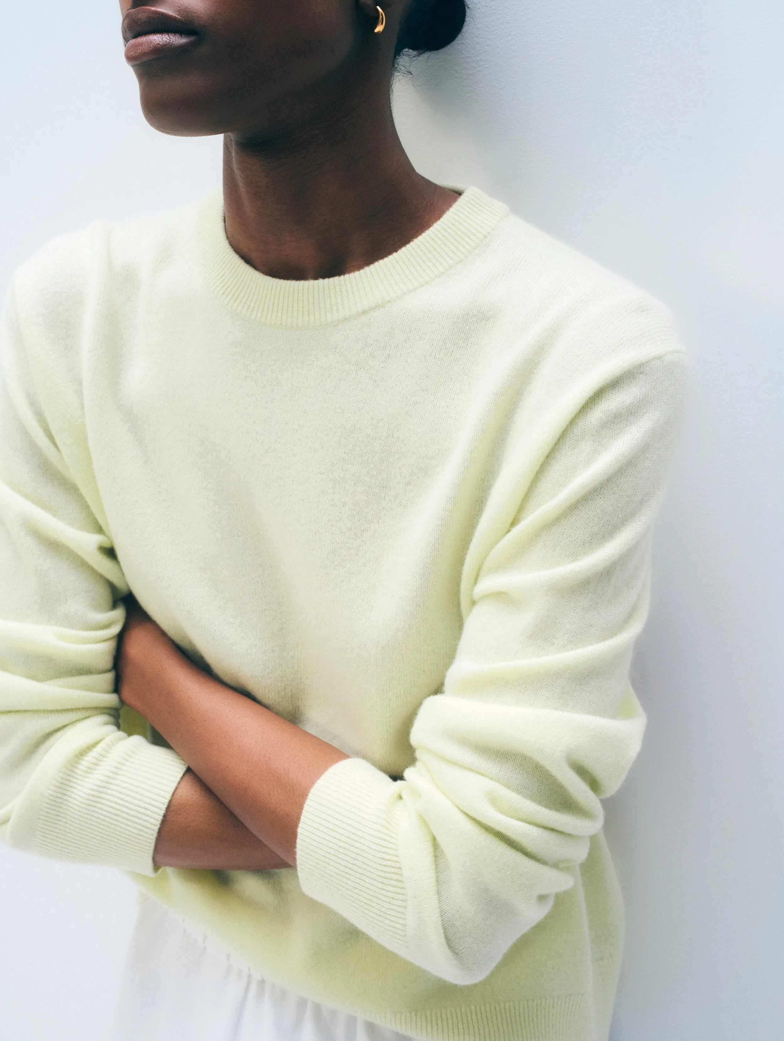 Cashmere Crewneck | Pale Pistachio sold by White + Warren product image thumbnail 2