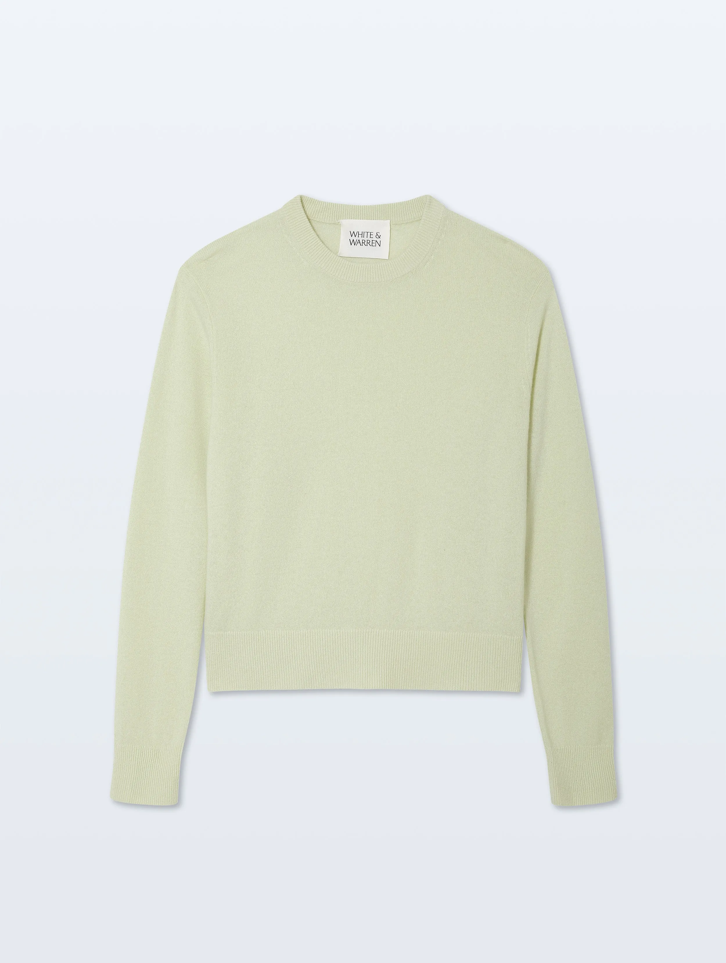 Cashmere Crewneck | Pale Pistachio sold by White + Warren product image thumbnail 4