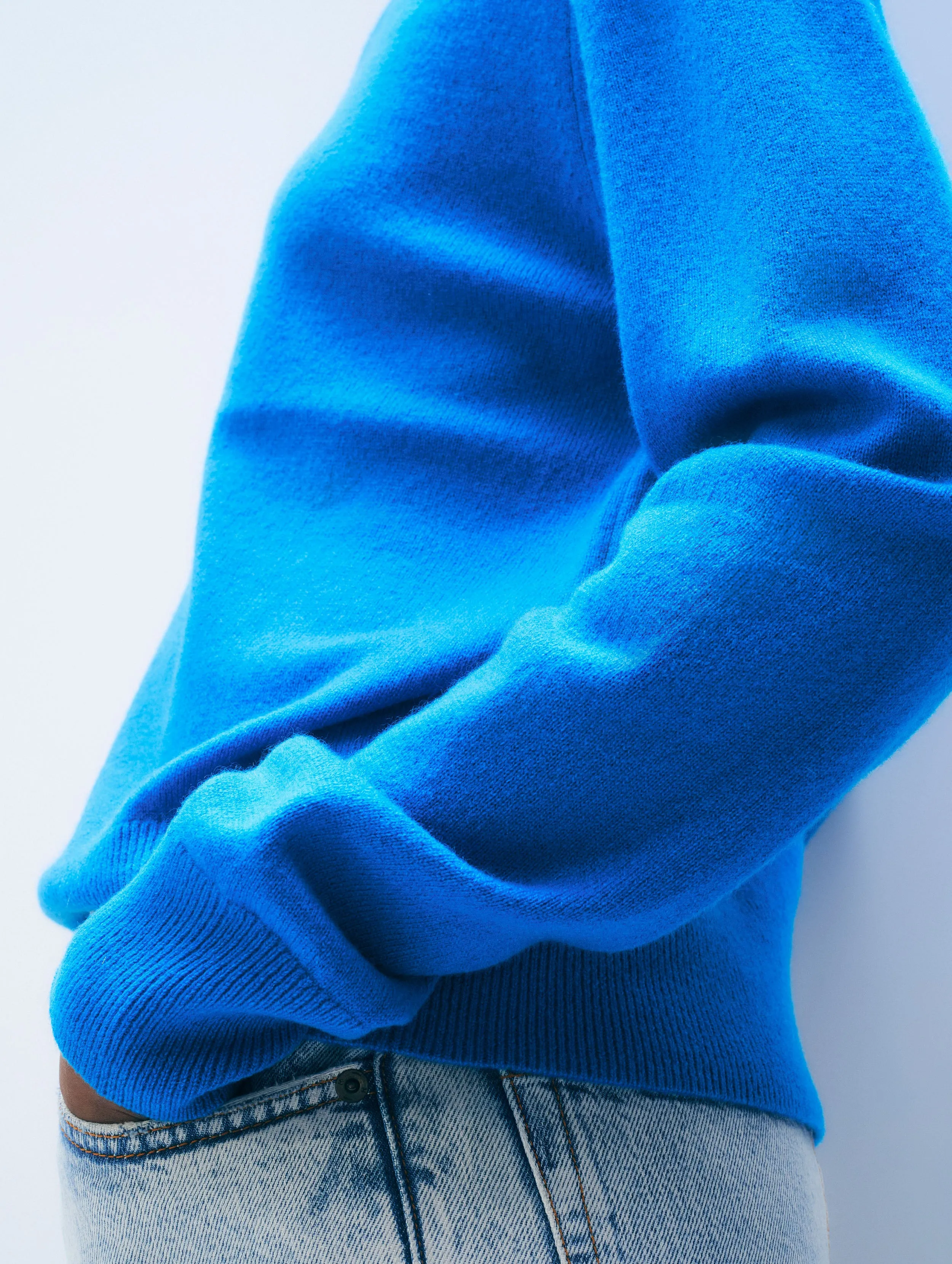 Cashmere Crewneck | Bright Azure sold by White + Warren product image thumbnail 2