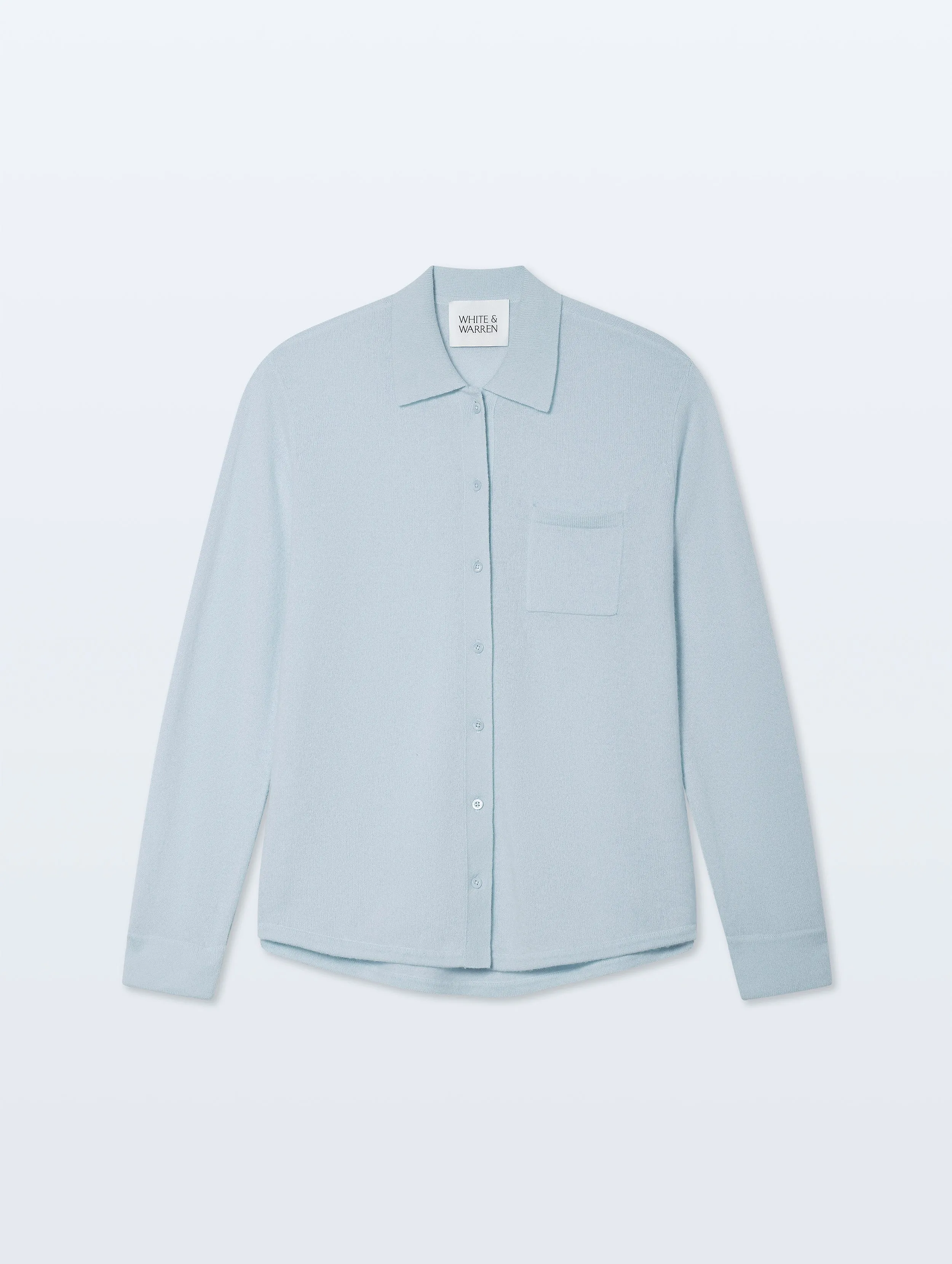 Cashmere Button Down | Pastel Blue sold by White + Warren product image thumbnail 4