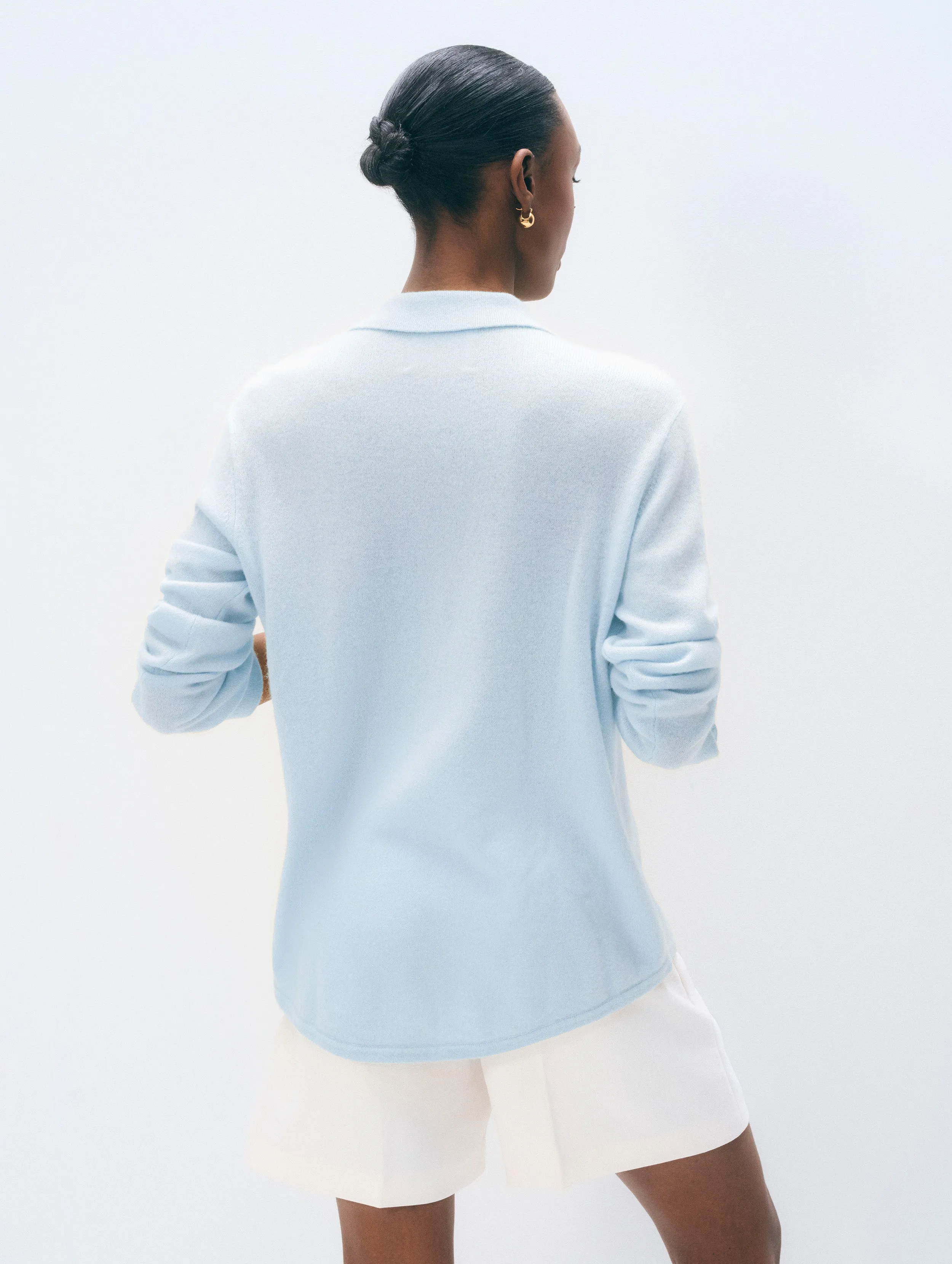 Cashmere Button Down | Pastel Blue sold by White + Warren product image thumbnail 2