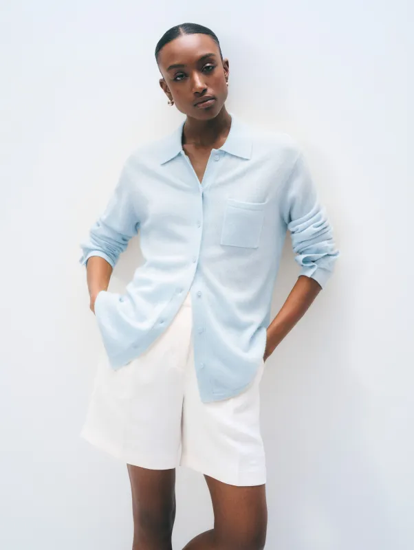 Cashmere Button Down | Pastel Blue made by White + Warren
