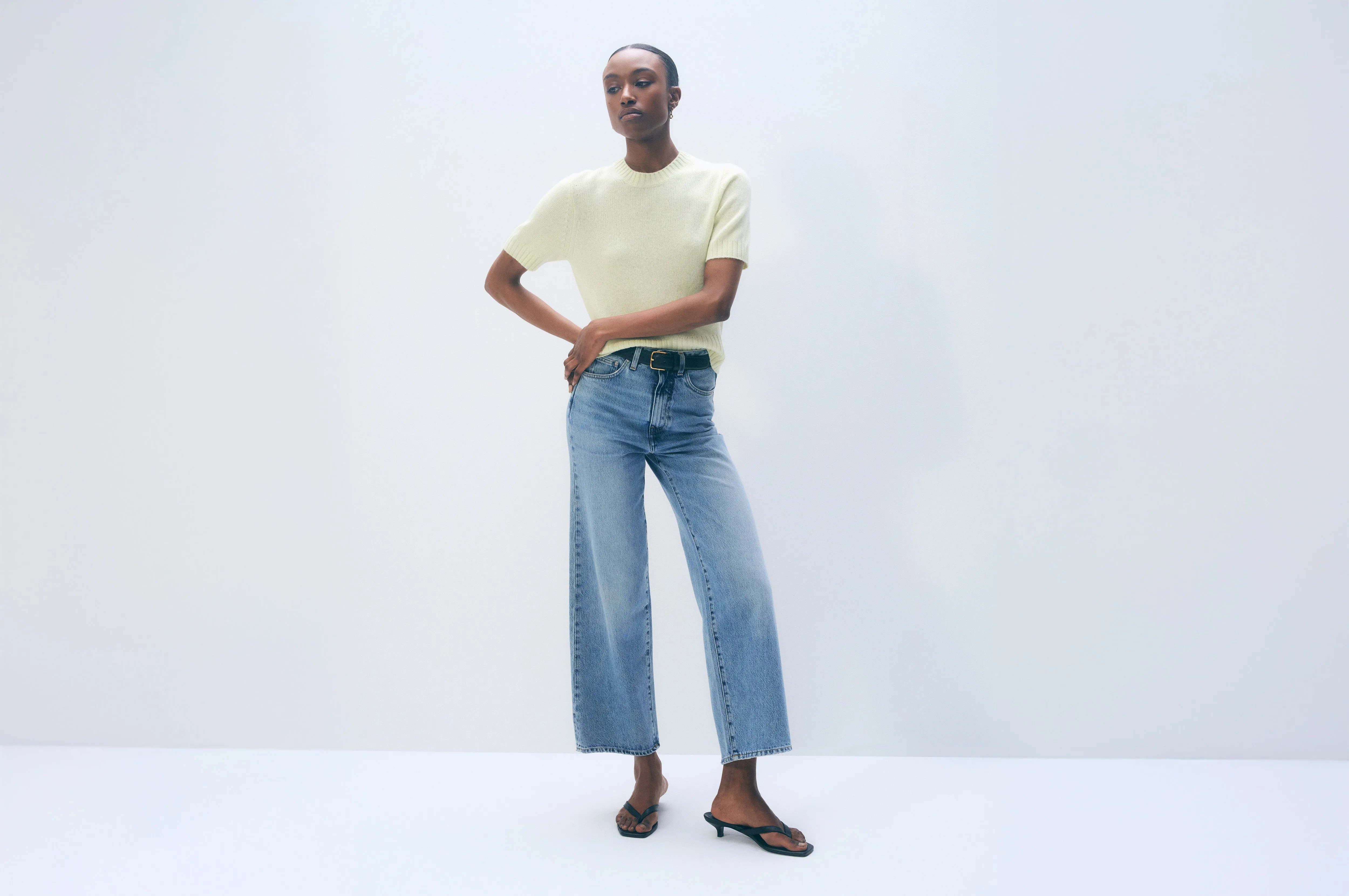 Cashmere Featherweight T-Shirt | Pale Pistachio sold by White + Warren product image thumbnail 5