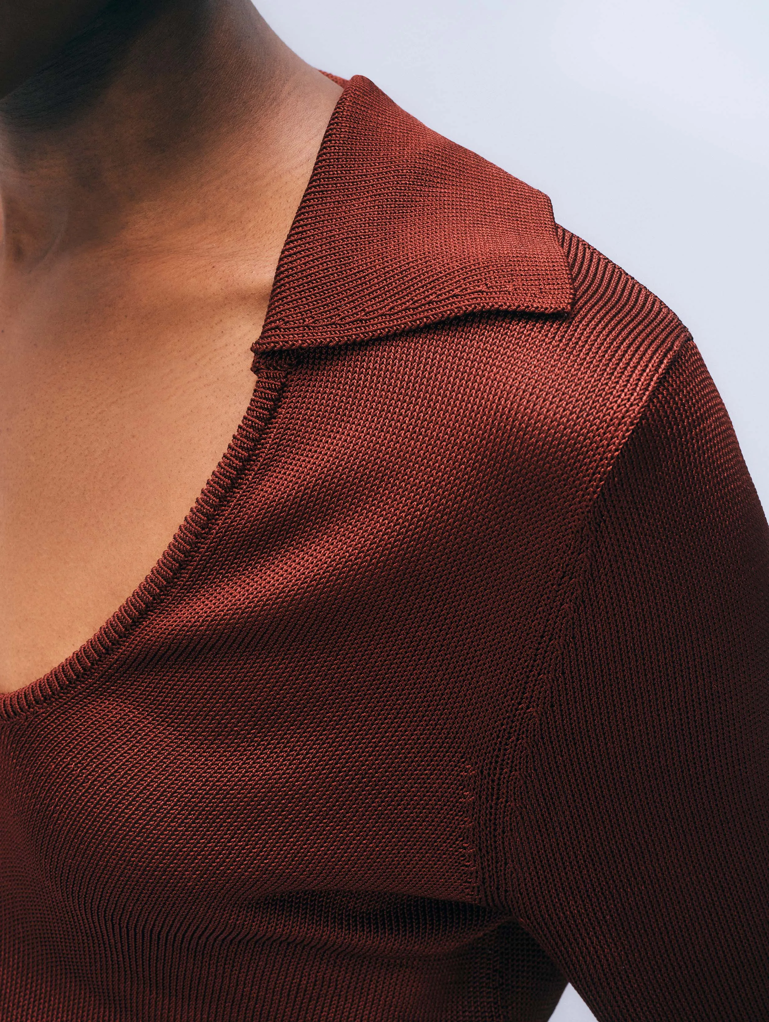 Luster Viscose Scoop Neck Top | Rich Brown sold by White + Warren product image thumbnail 2