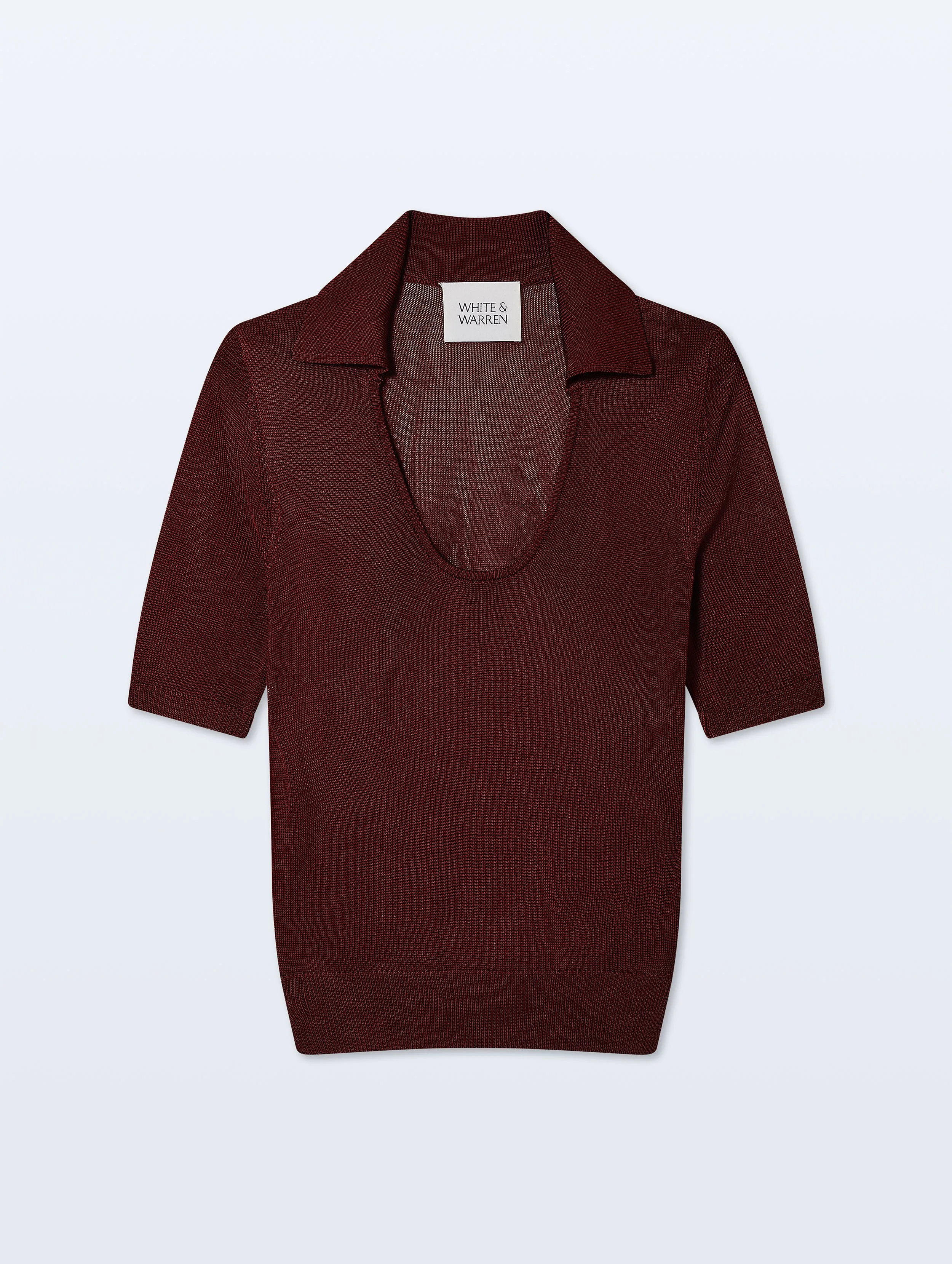 Luster Viscose Scoop Neck Top | Rich Brown sold by White + Warren product image thumbnail 4