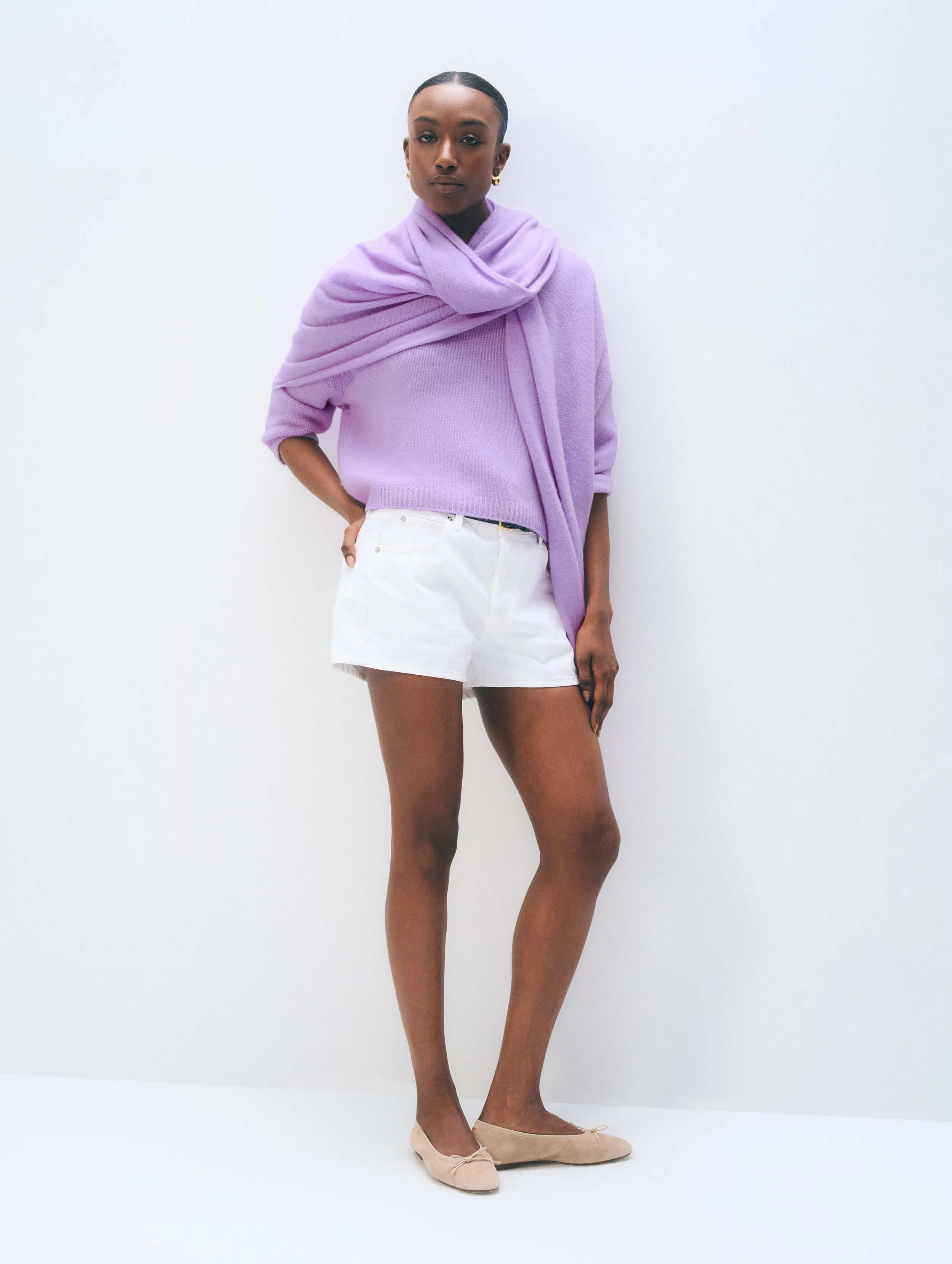 Cashmere Travel Wrap | Lavender Fog sold by White + Warren
