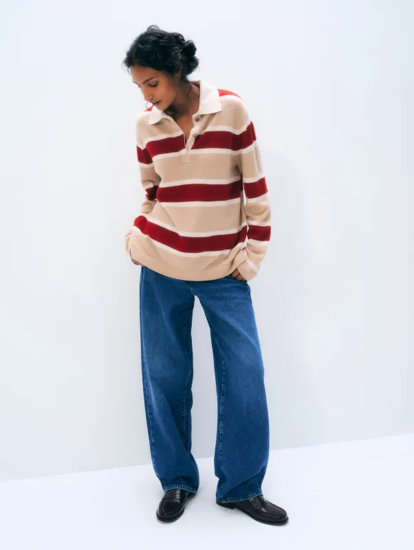Cashmere Rugby Polo | Muted Camel Rugby made by White + Warren