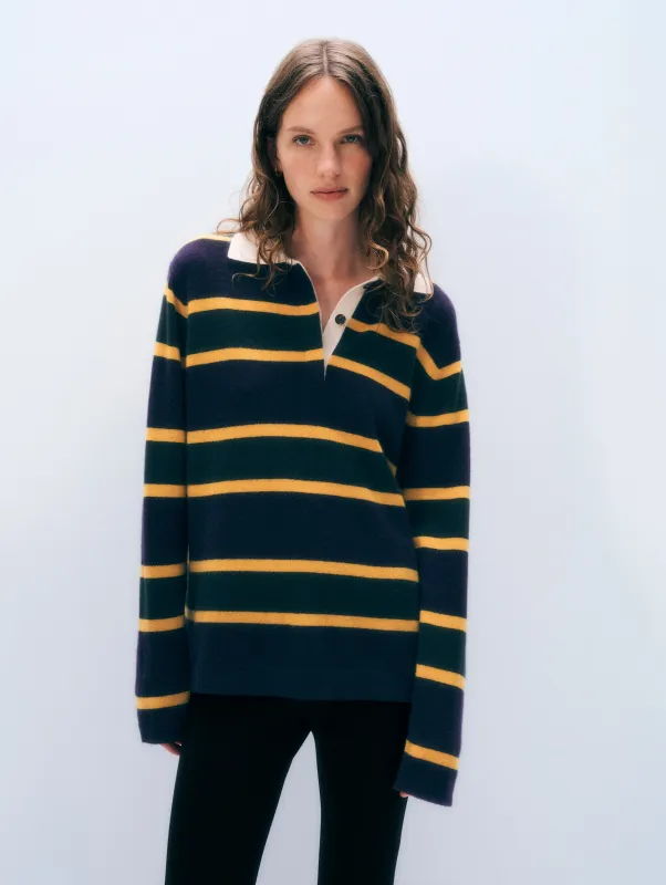 Cashmere Rugby Polo | Deep Navy Rugby made by White + Warren