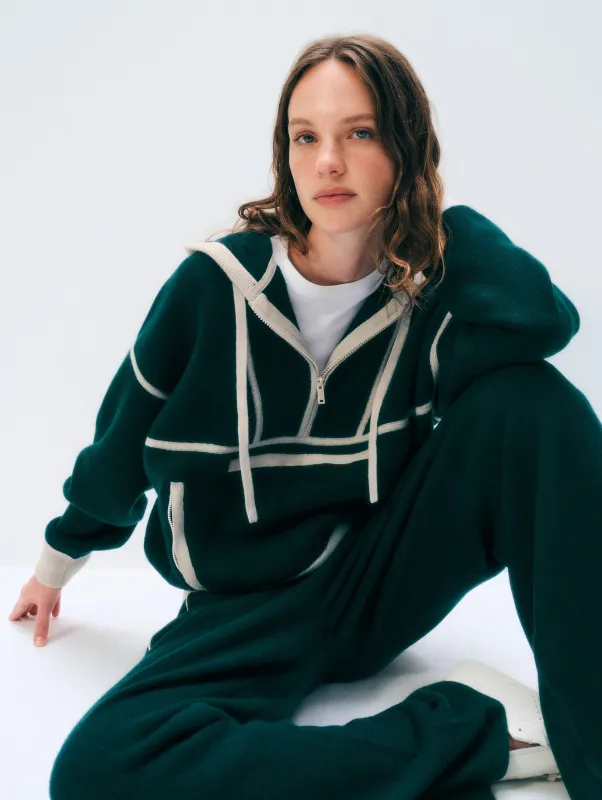Cashmere Blend Half Zip Hoodie made by White + Warren