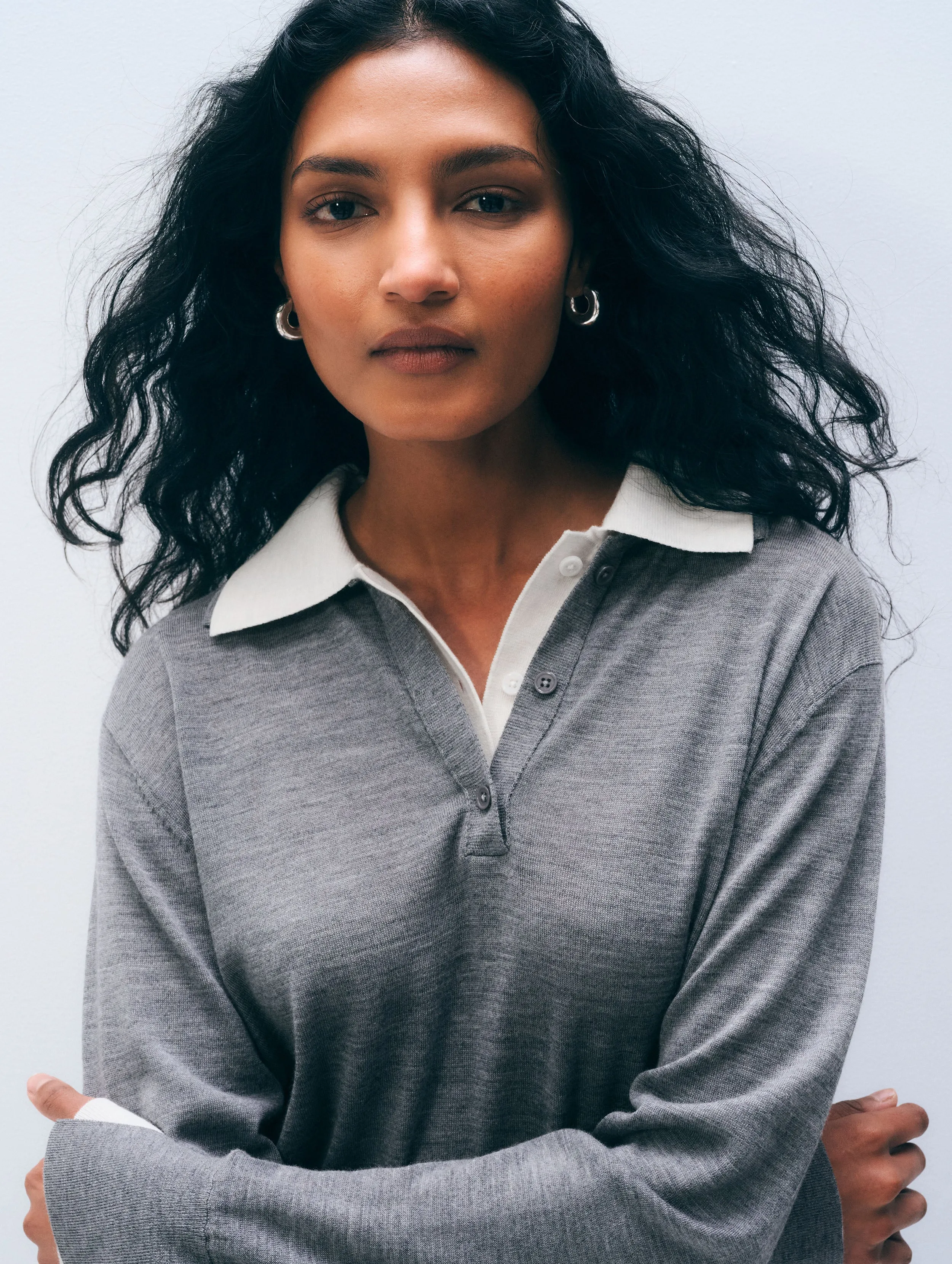 Superfine Merino Layered Polo sold by White + Warren