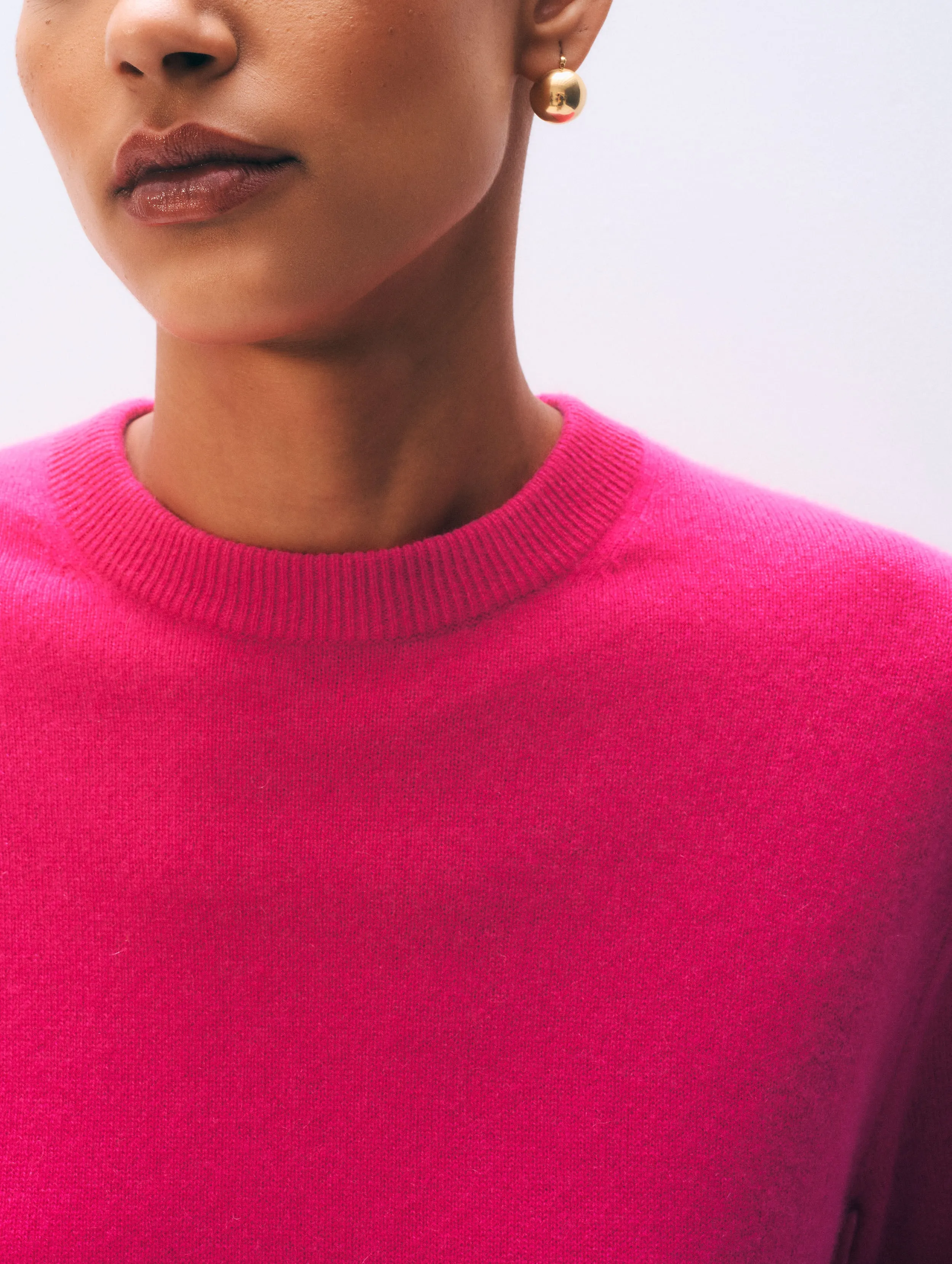 Cashmere Crew | Dahlia Pink sold by White + Warren product image thumbnail 2