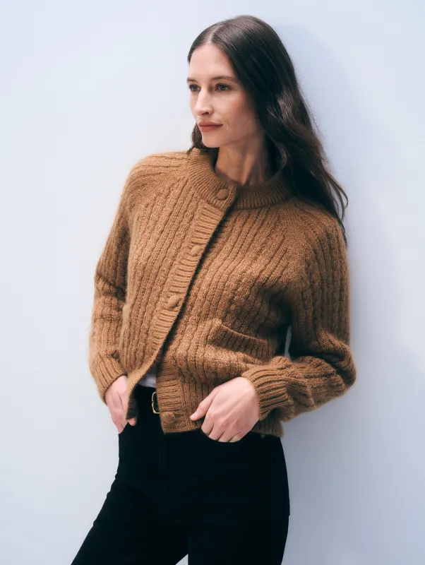 Mohair Blend Cardigan made by White + Warren