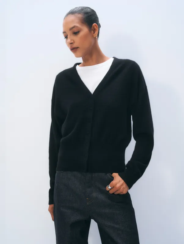 Cashmere Deep V Cardigan made by White + Warren