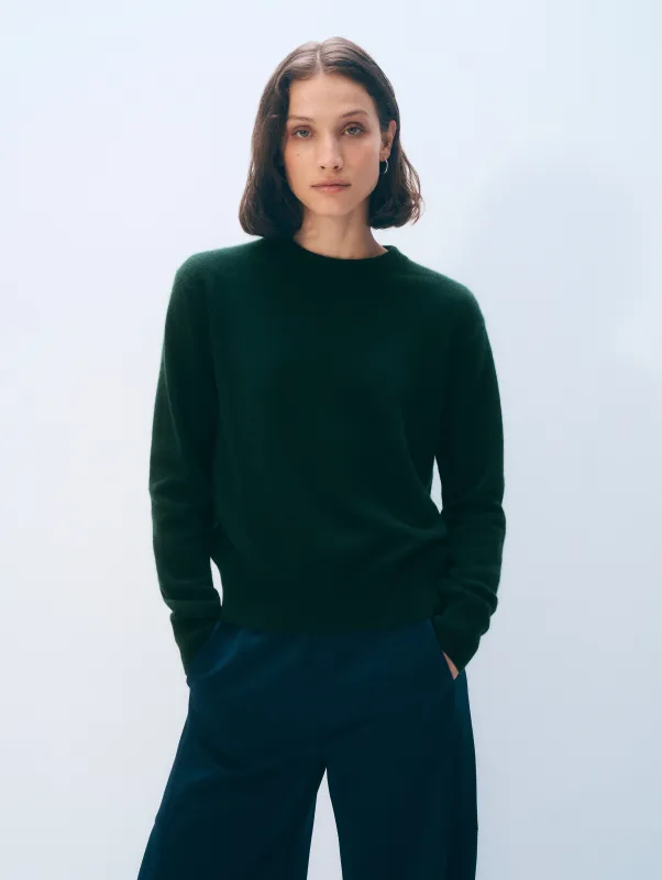 Cashmere Crew | Dark Emerald made by White + Warren
