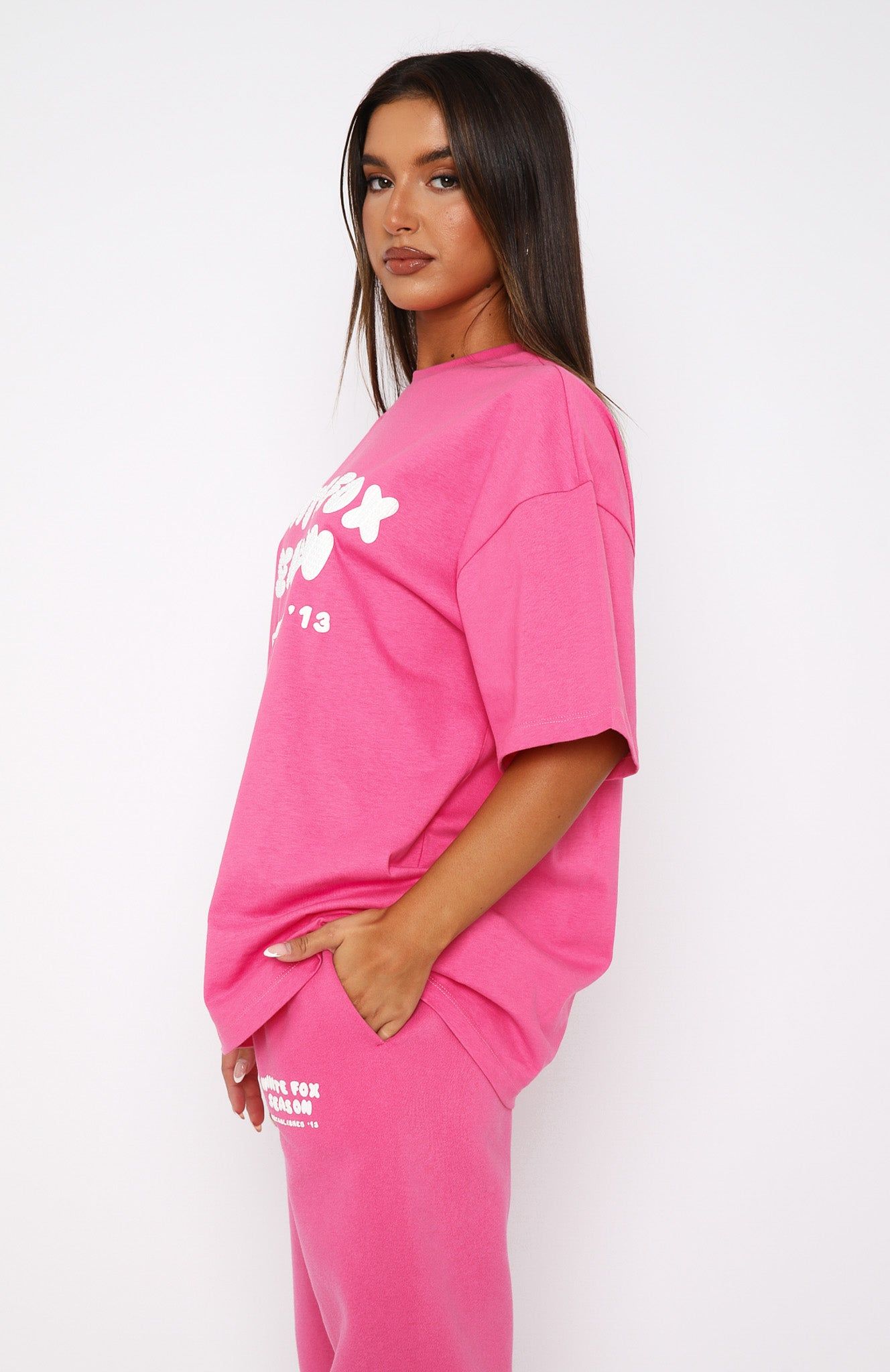 The Main Season Oversized Tee Hot Pink sold by White Fox Boutique product image thumbnail 3