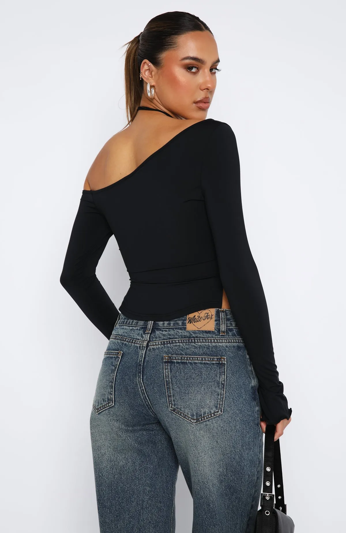 Don't Need A Lot Long Sleeve Top Black sold by White Fox Boutique product image thumbnail 4